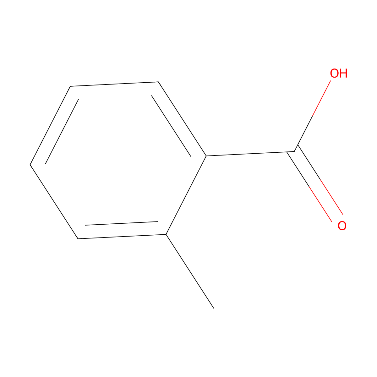 2-Methylbenzoic acid molecular structure, CAS 118-90-1