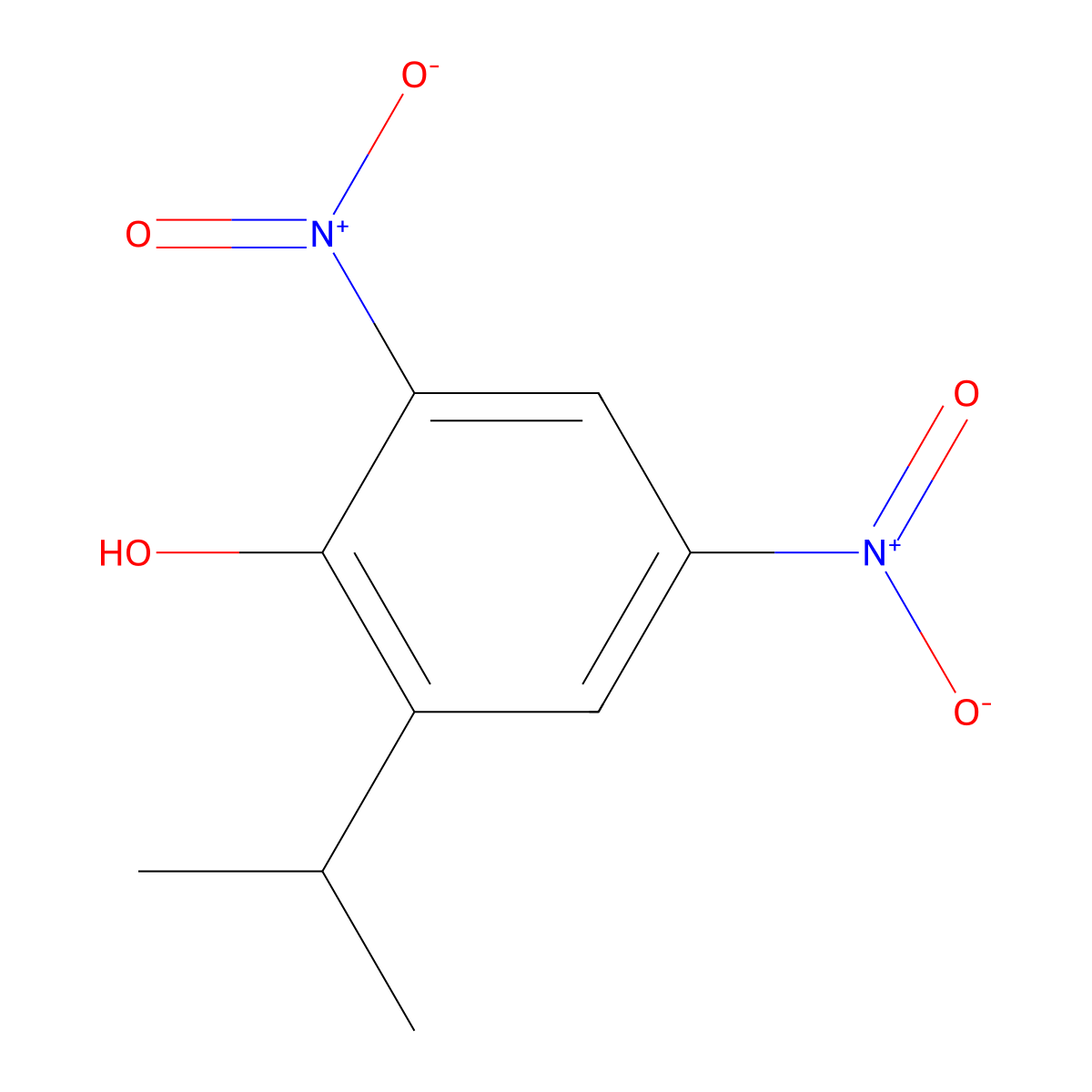 2-Isopropyl-4,6-dinitrophenol molecular structure, CAS 118-95-6