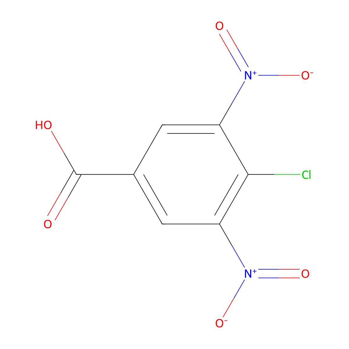 4-Chloro-3,5-dinitrobenzoic acid molecular structure, CAS 118-97-8