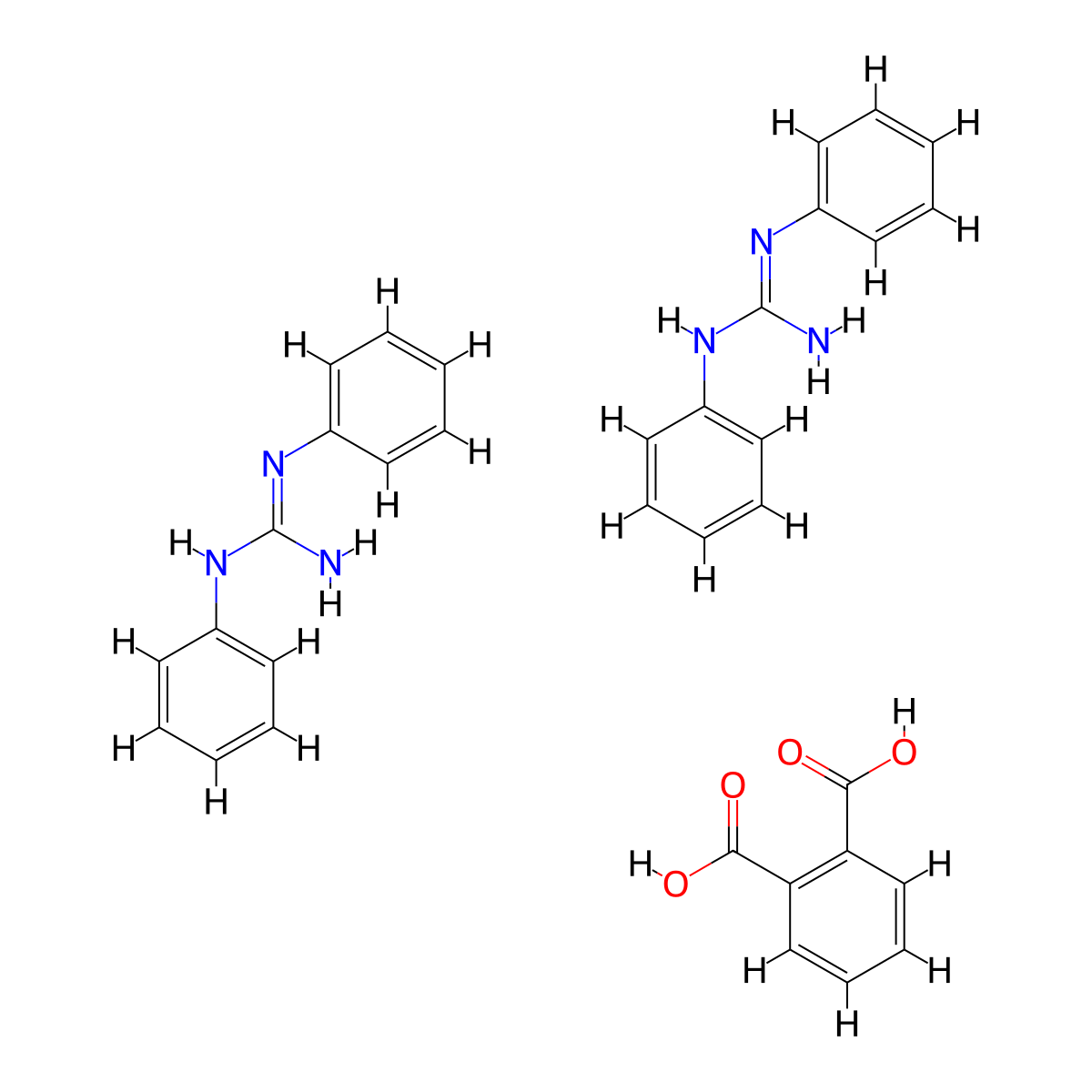 1,3-Diphenylguanidinium phthalate molecular structure, CAS 118-99-0