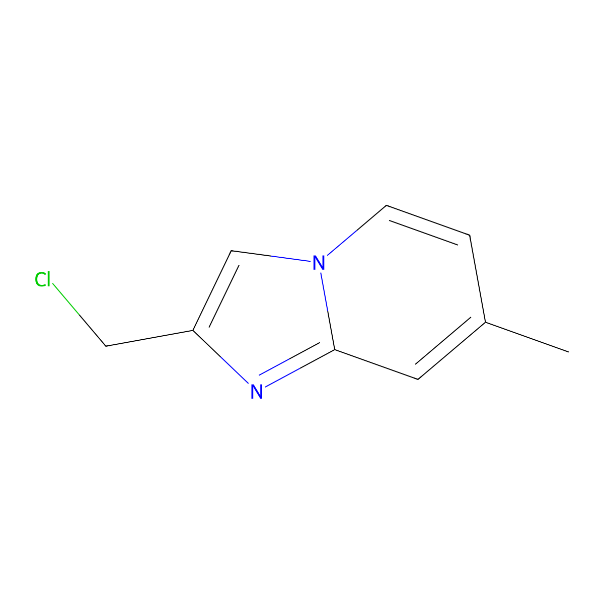 2-(Chloromethyl)-7-methylimidazo(1,2-a)pyridine molecular structure, CAS 118000-41-2