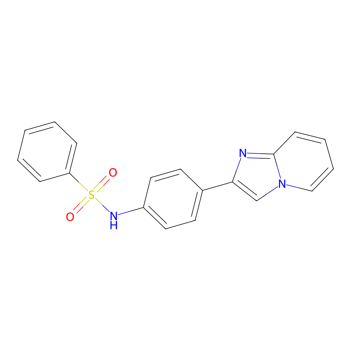 N-(4-imidazo[1,2-a]pyridin-2-ylphenyl)benzenesulfonamide molecular structure, CAS 118000-46-7
