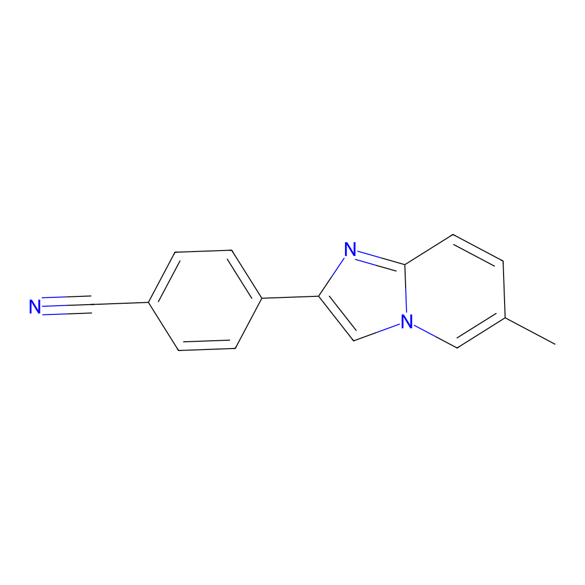 4-(6-Methylimidazo[1,2-a]pyridin-2-yl)benzonitrile molecular structure, CAS 118000-52-5