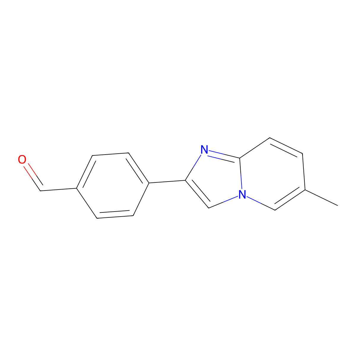 4-(6-Methylimidazo[1,2-a]pyridin-2-yl)benzaldehyde molecular structure, CAS 118000-53-6
