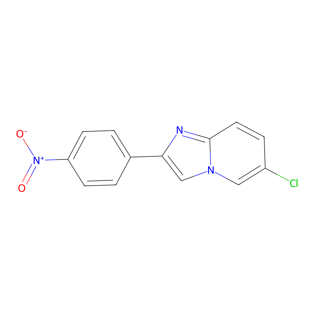 6-Chloro-2-(4-nitrophenyl)imidazo[1,2-a]pyridine molecular structure, CAS 118000-62-7