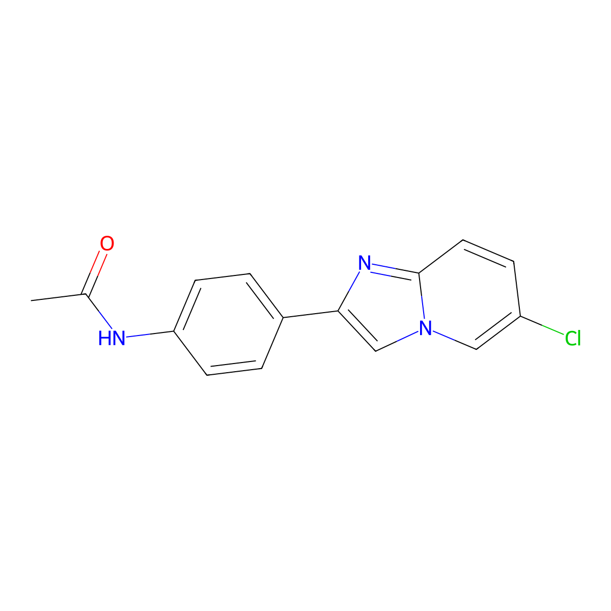 N-[4-(6-chloroimidazo[1,2-a]pyridin-2-yl)phenyl]acetamide molecular structure, CAS 118000-63-8