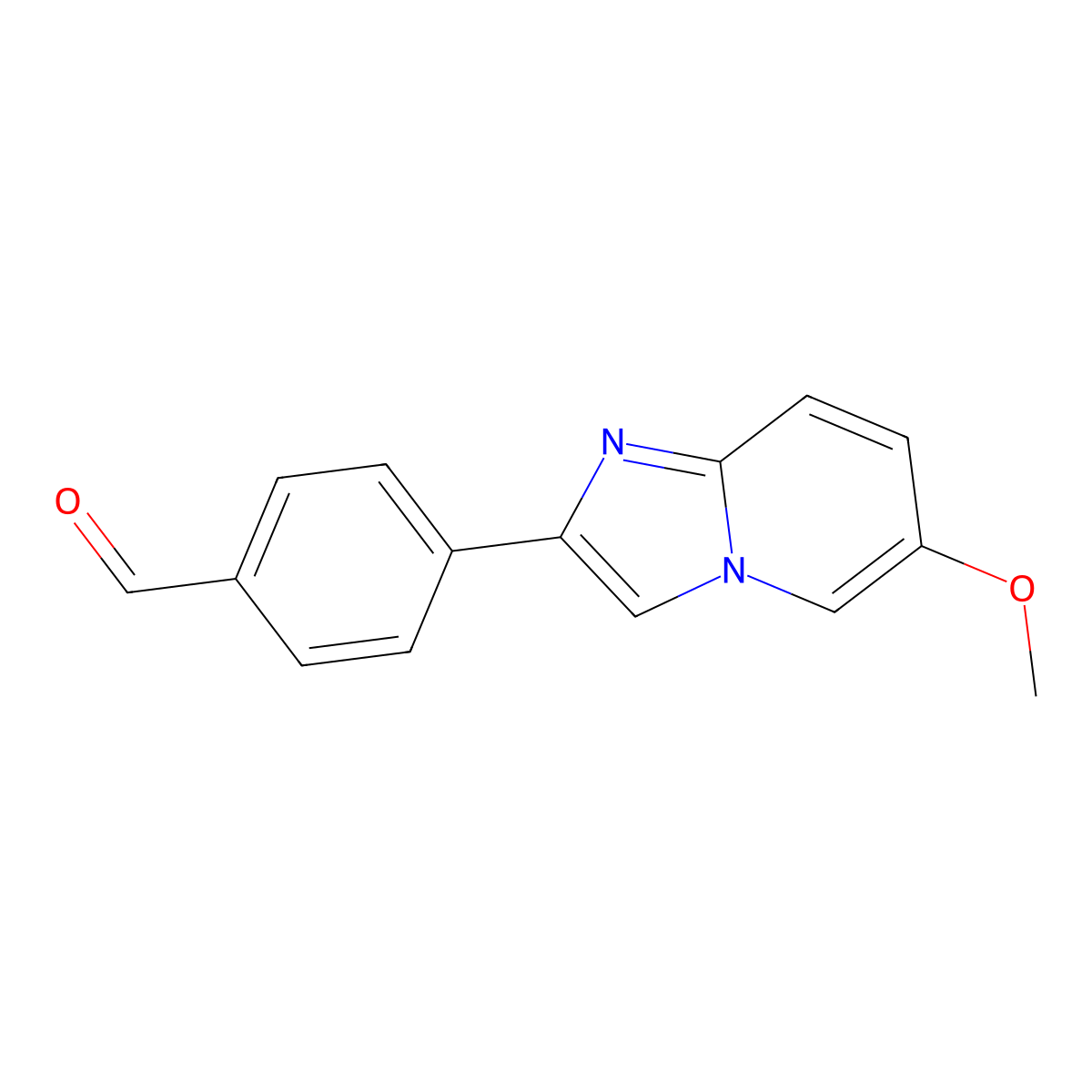 4-(6-Methoxyimidazo[1,2-a]pyridin-2-yl)benzaldehyde molecular structure, CAS 118000-71-8