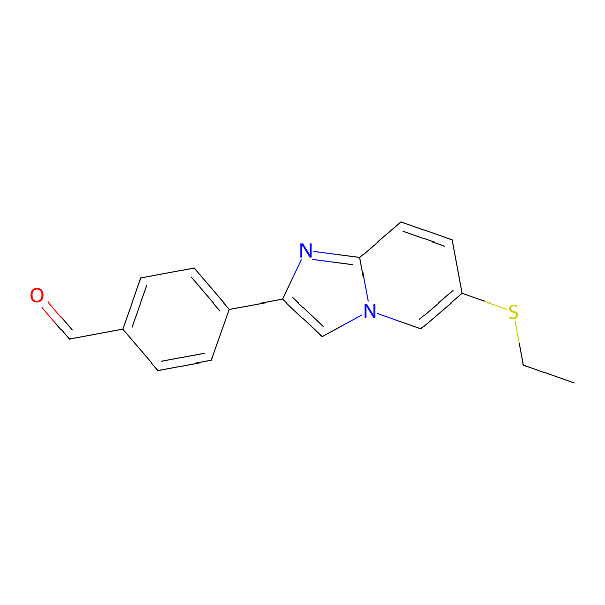 4-[6-(Ethylsulfanyl)imidazo[1,2-a]pyridin-2-yl]benzaldehyde molecular structure, CAS 118001-50-6
