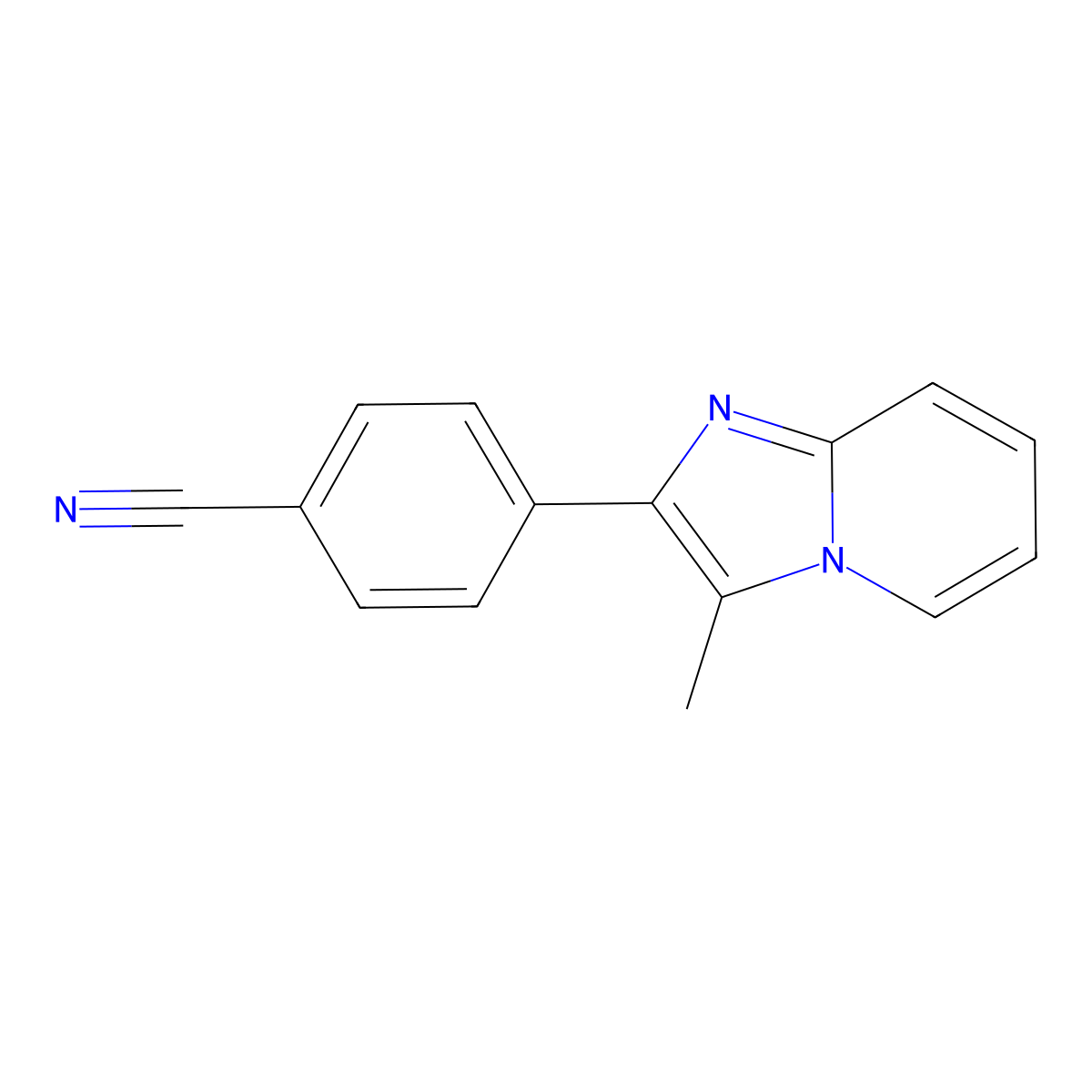 4-(3-Methylimidazo[1,2-a]pyridin-2-yl)benzonitrile molecular structure, CAS 118001-59-5