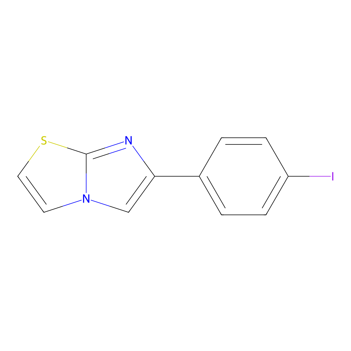 6-(4-Iodophenyl)imidazo[2,1-b][1,3]thiazole molecular structure, CAS 118001-66-4
