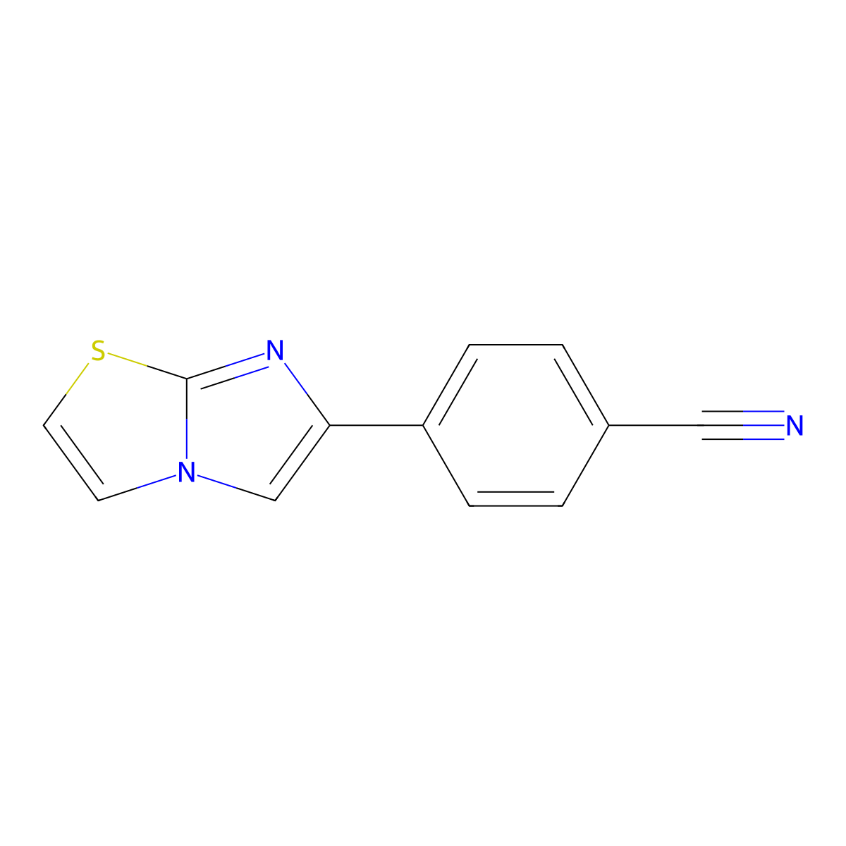 4-Imidazo[2,1-b]thiazol-6-yl-benzonitrile molecular structure, CAS 118001-67-5