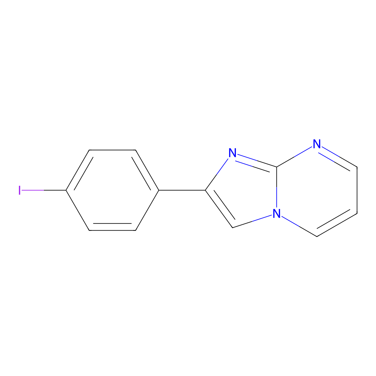 2-(4-Iodophenyl)imidazo[1,2-a]pyrimidine molecular structure, CAS 118001-69-7
