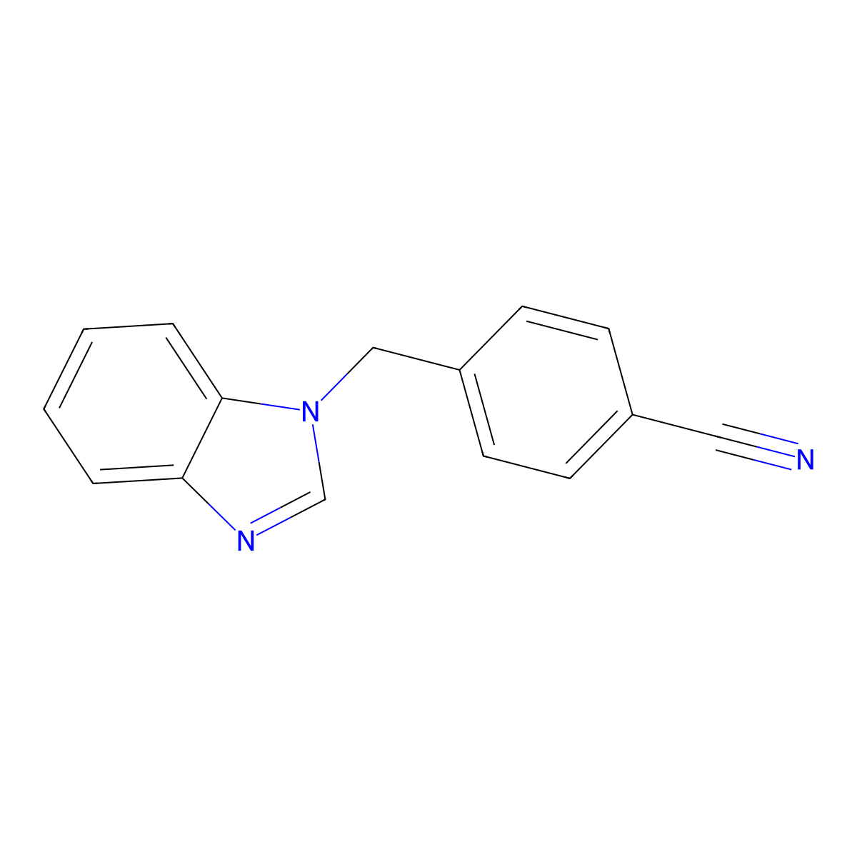 4-(1H-1,3-benzodiazol-1-ylmethyl)benzonitrile molecular structure, CAS 118001-91-5