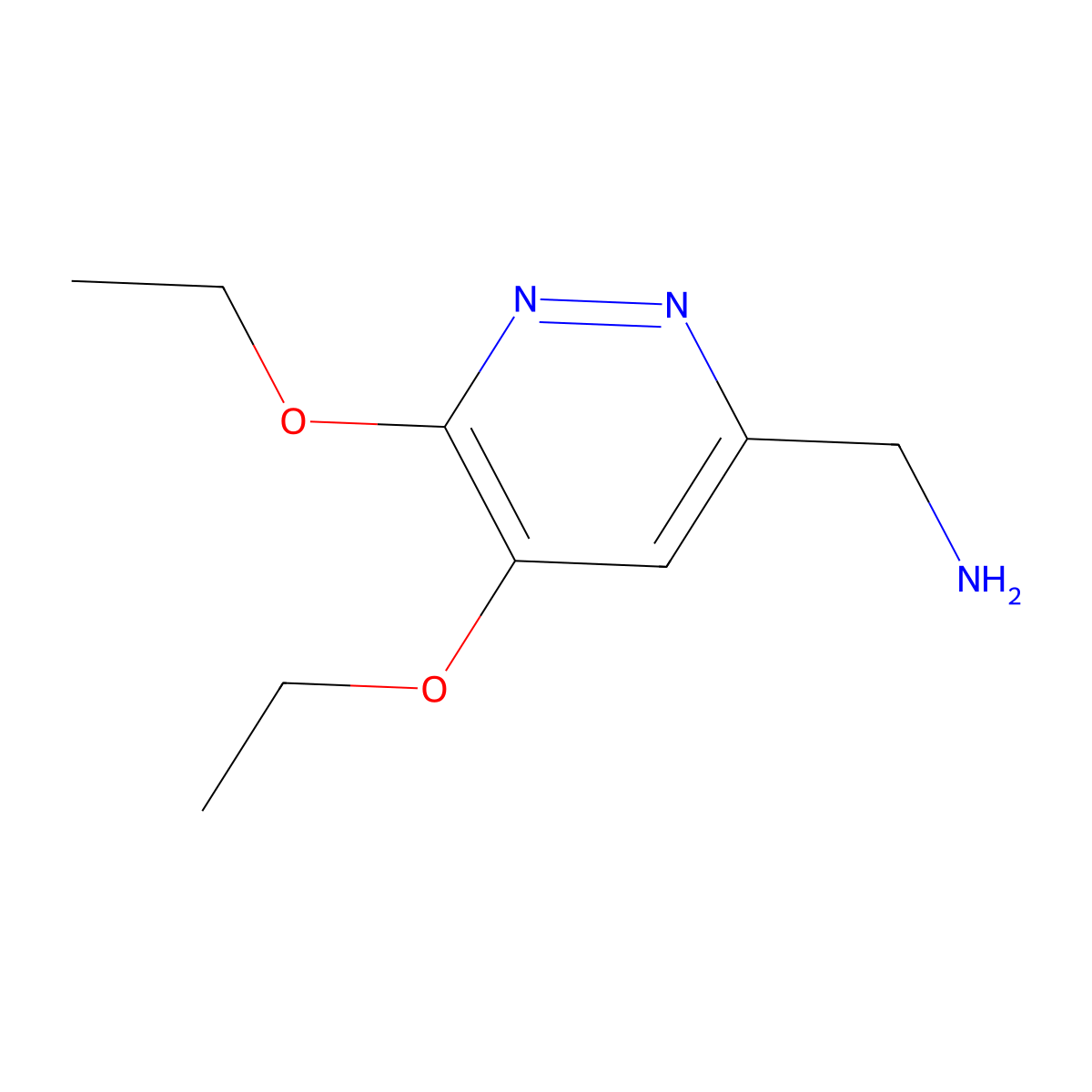 (5,6-Diethoxypyridazin-3-yl)methanamine molecular structure, CAS 1180011-83-9