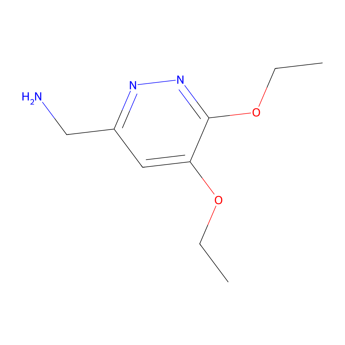 (5,6-Diethoxypyridazin-3-yl)methanamine molecular structure, CAS 1180011-83-9