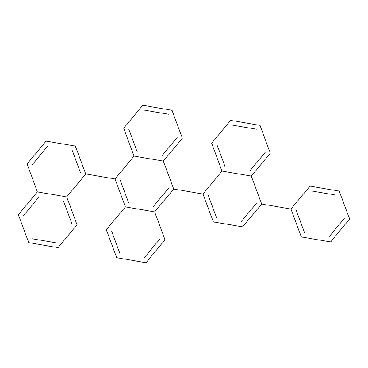 9-(Naphthalen-1-yl)-10-(4-phenylnaphthalen-1-yl)anthracene molecular structure, CAS 1180014-43-0