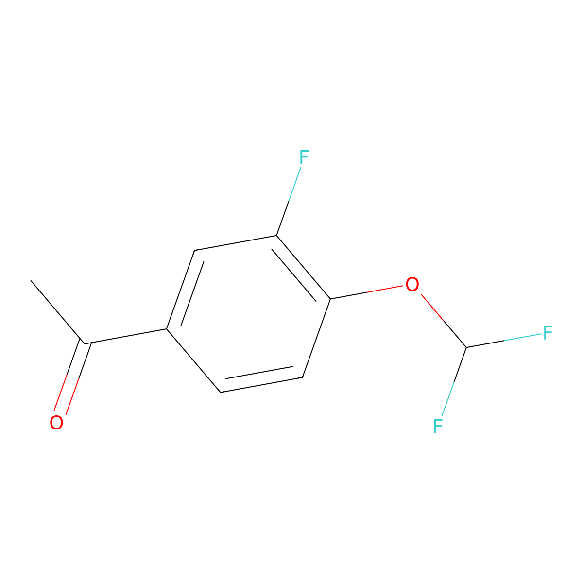 1-(4-(Difluoromethoxy)-3-fluorophenyl)ethan-1-one molecular structure, CAS 1180015-83-1