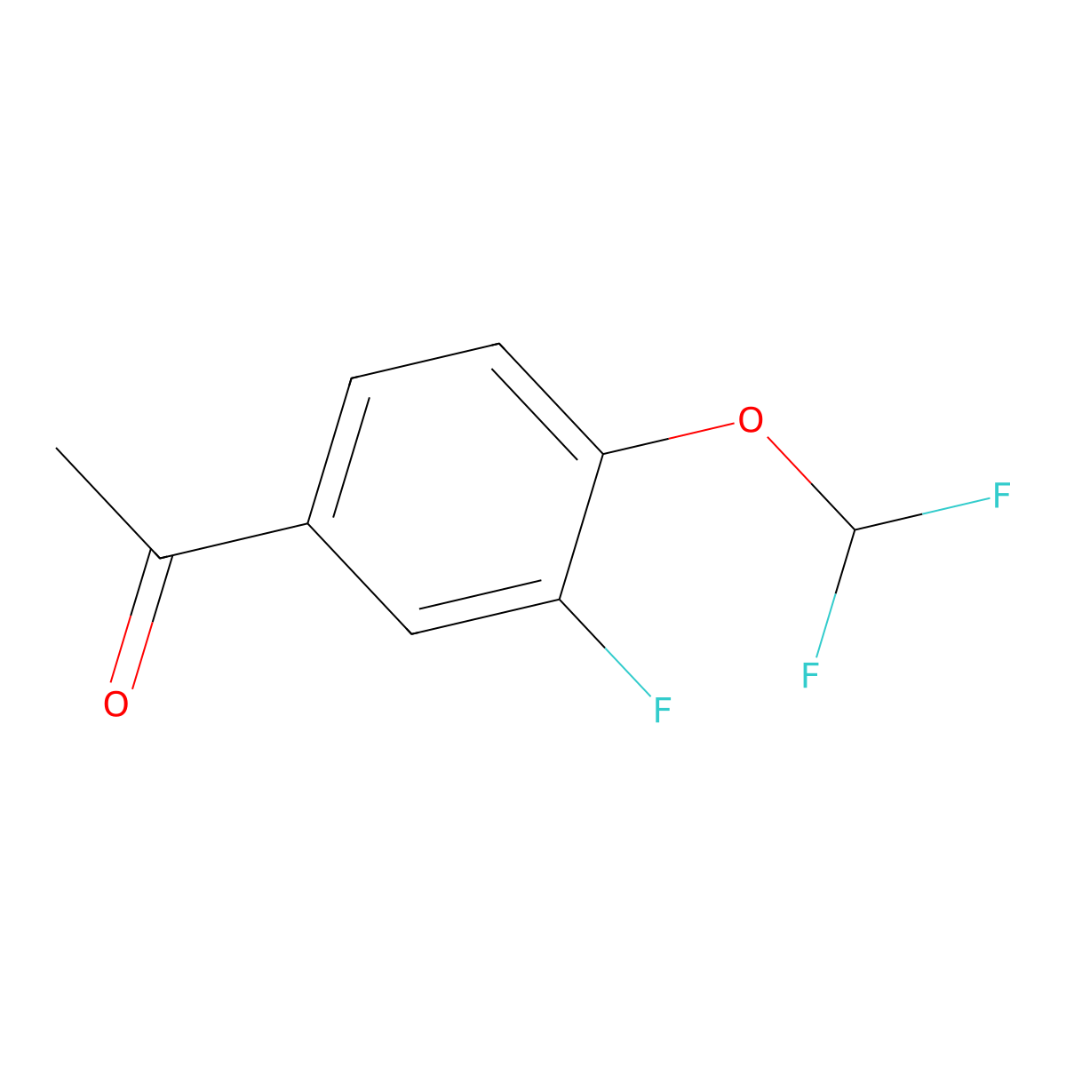 1-(4-(Difluoromethoxy)-3-fluorophenyl)ethan-1-one molecular structure, CAS 1180015-83-1