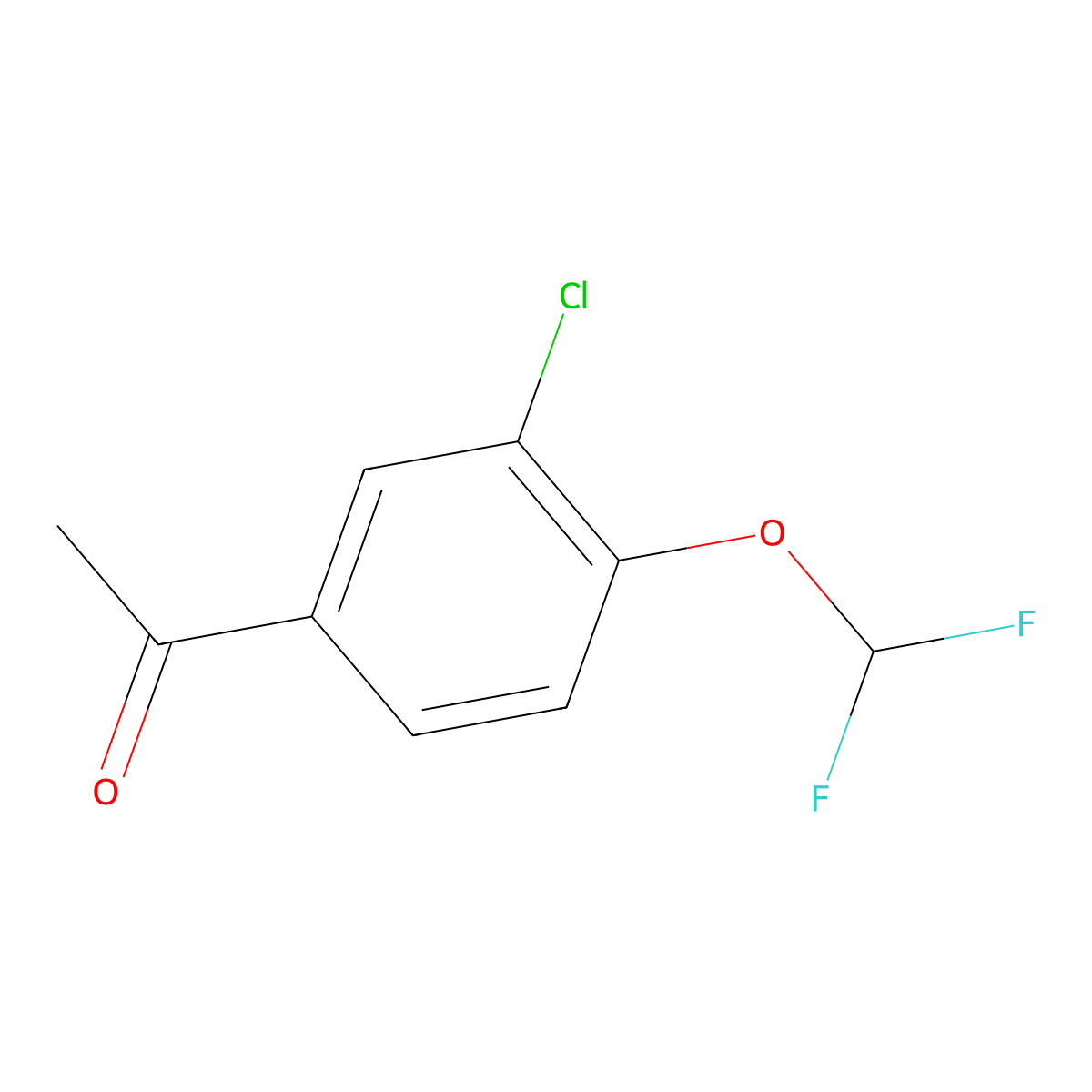 1-(3-Chloro-4-difluoromethoxy-phenyl)-ethanone molecular structure, CAS 1180015-86-4