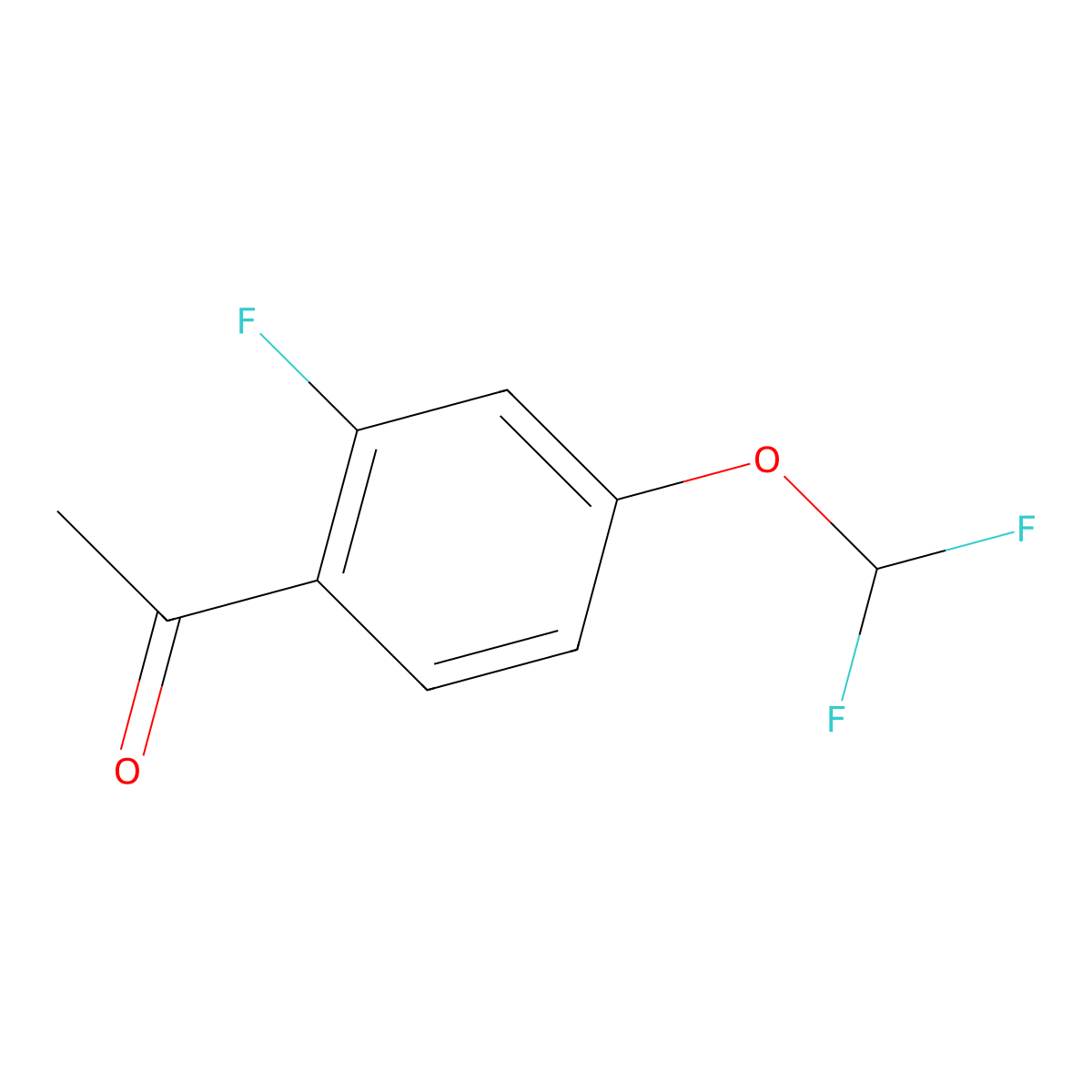 1-[4-(Difluoromethoxy)-2-fluorophenyl]ethan-1-one molecular structure, CAS 1180016-06-1