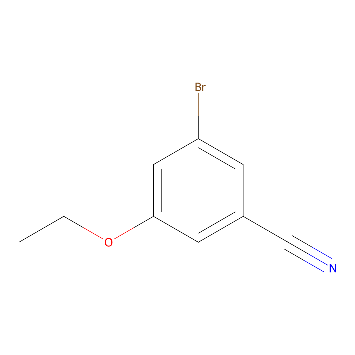 3-Bromo-5-ethoxybenzonitrile molecular structure, CAS 1180016-48-1
