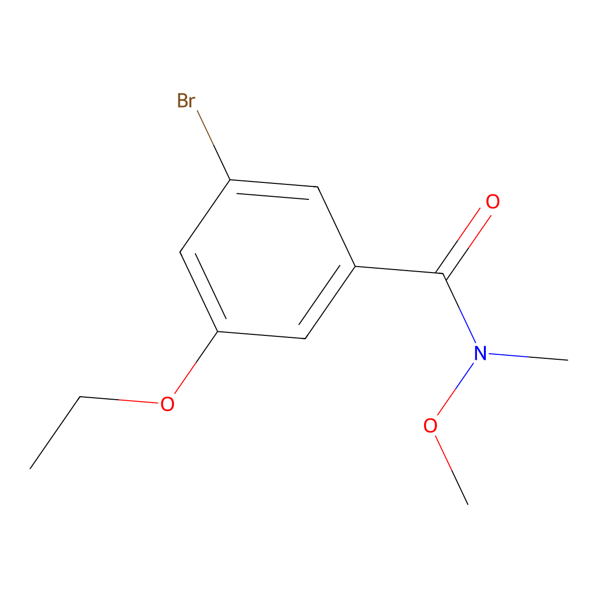 3-bromo-5-ethoxy-N-methoxy-N-methylbenzamide molecular structure, CAS 1180016-49-2