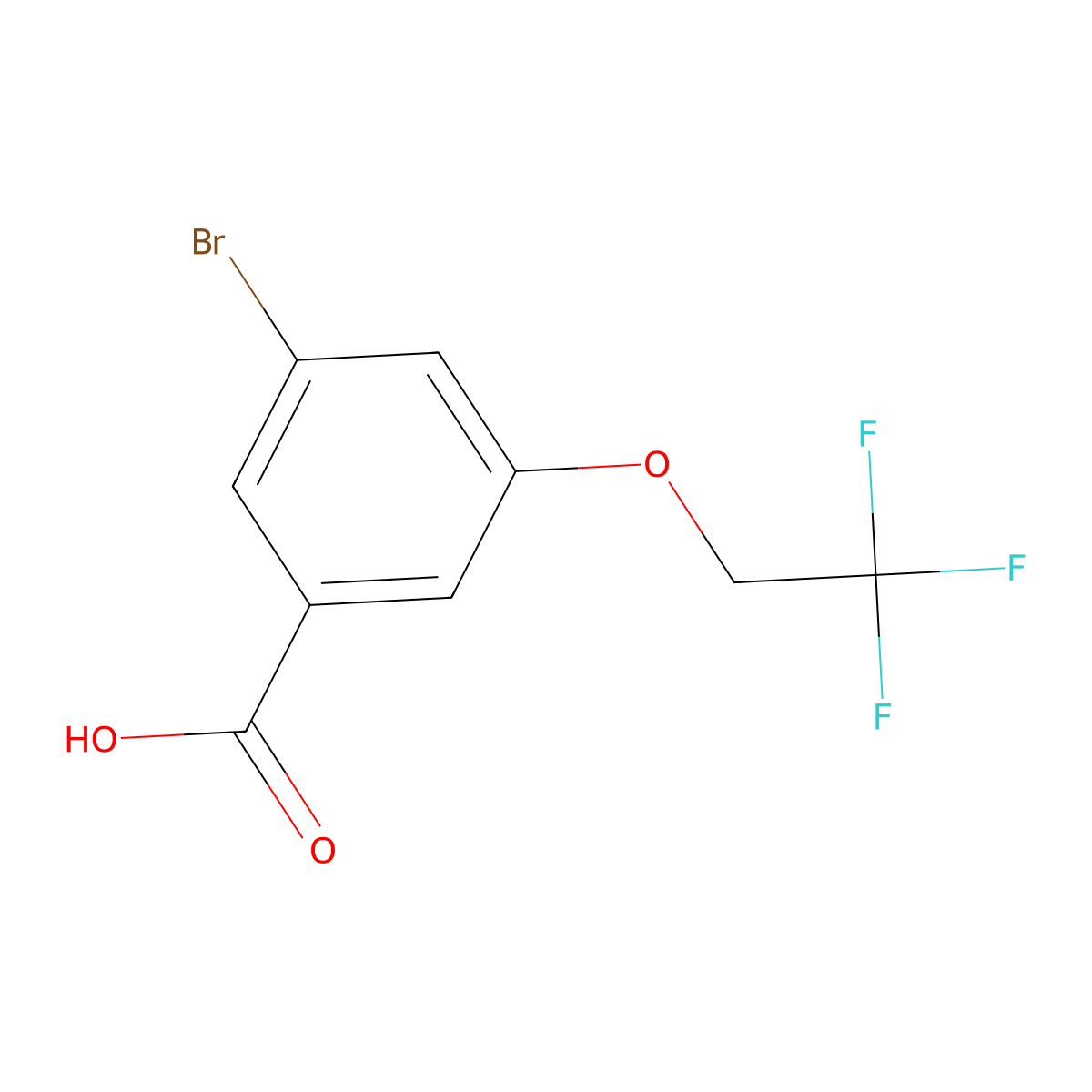 3-Bromo-5-(2,2,2-trifluoro-ethoxy)-benzoic acid molecular structure, CAS 1180016-68-5