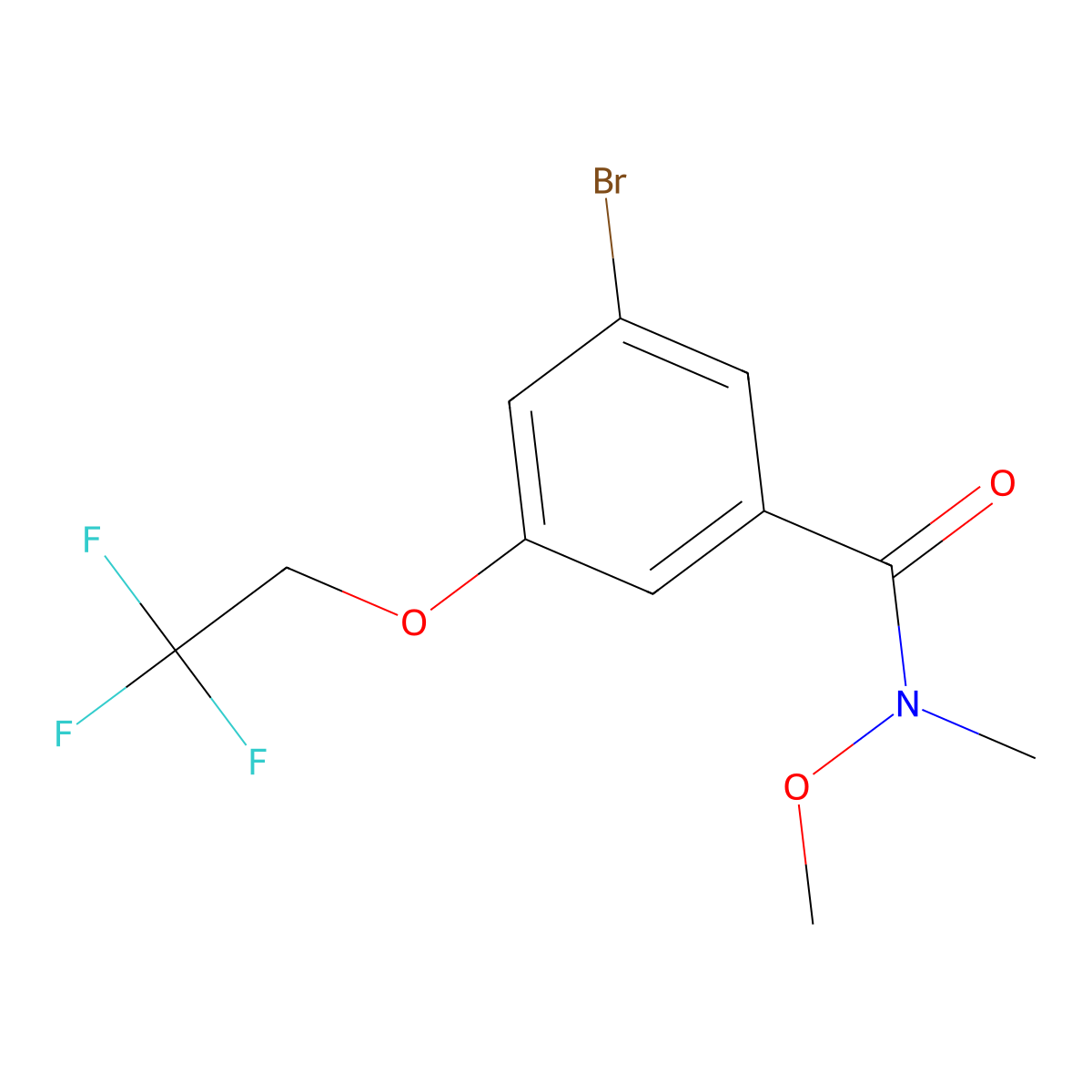 3-bromo-N-methoxy-N-methyl-5-(2,2,2-trifluoro-ethoxy)-benzamide molecular structure, CAS 1180016-69-6