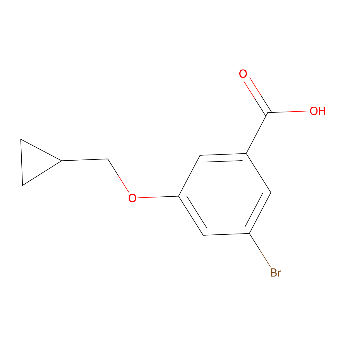 3-Bromo-5-cyclopropylmethoxy-benzoic acid molecular structure, CAS 1180016-74-3
