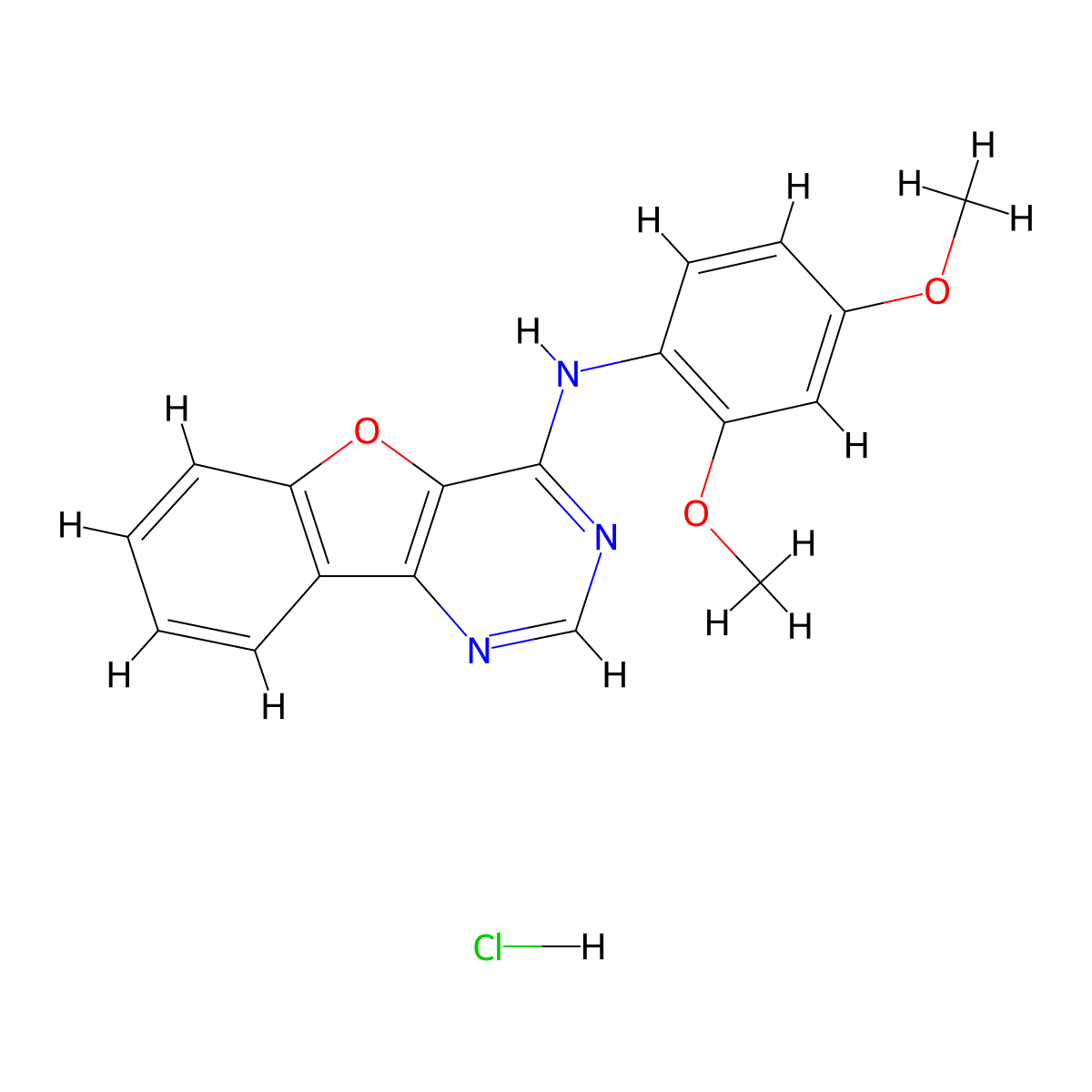 N-(2,4-dimethoxyphenyl)benzofuro[3,2-d]pyrimidin-4-amine hydrochloride molecular structure, CAS 1180027-29-5
