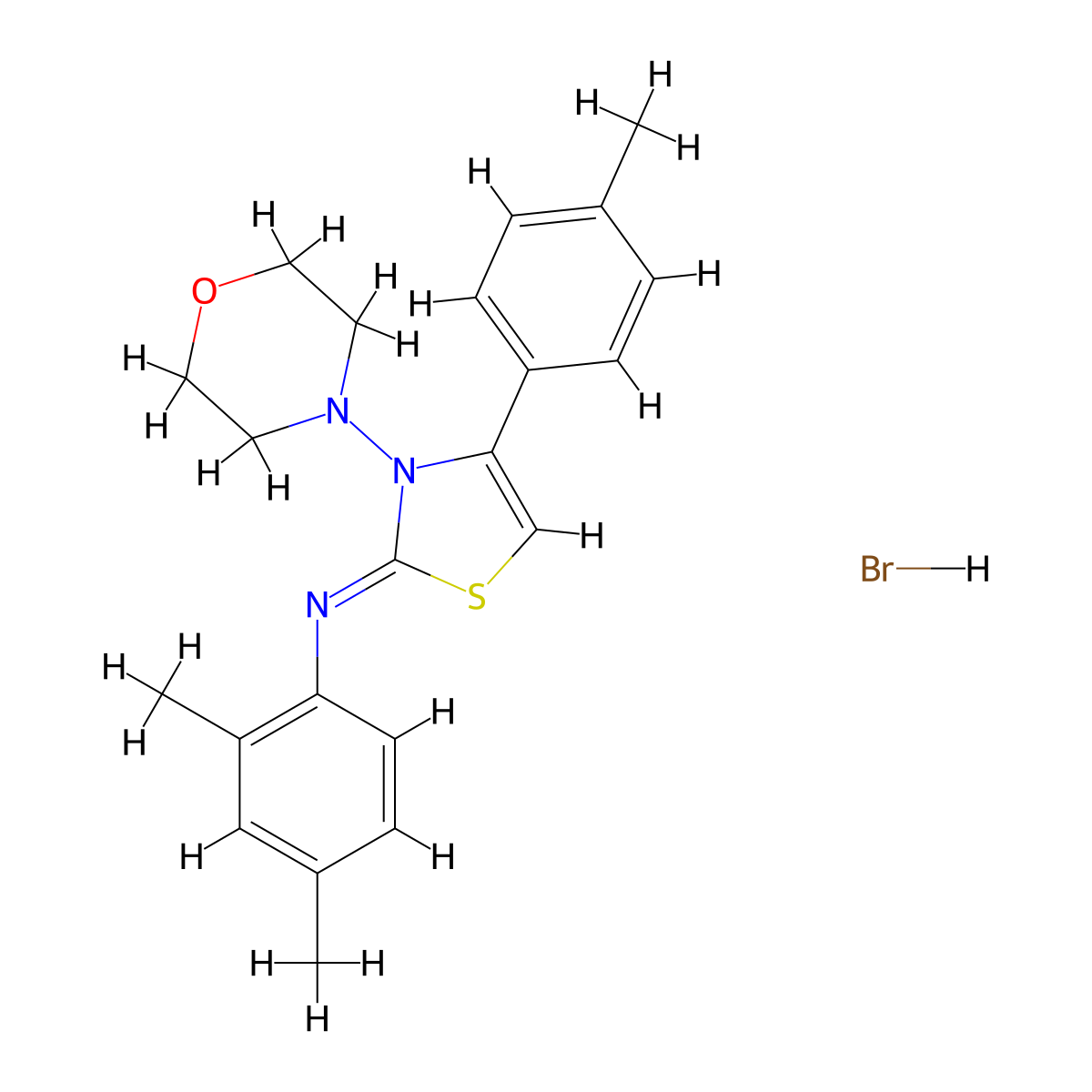 (Z)-2,4-dimethyl-N-(3-morpholino-4-(p-tolyl)thiazol-2(3H)-ylidene)aniline hydrobromide molecular structure, CAS 1180031-50-8