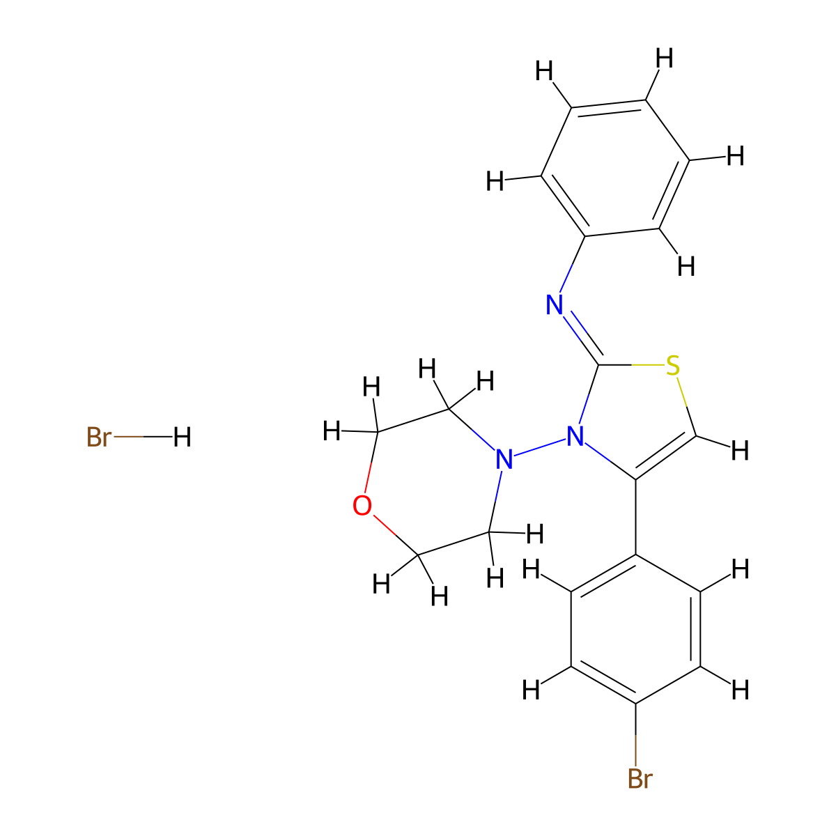 (Z)-N-(4-(4-bromophenyl)-3-morpholinothiazol-2(3H)-ylidene)aniline hydrobromide molecular structure, CAS 1180031-69-9