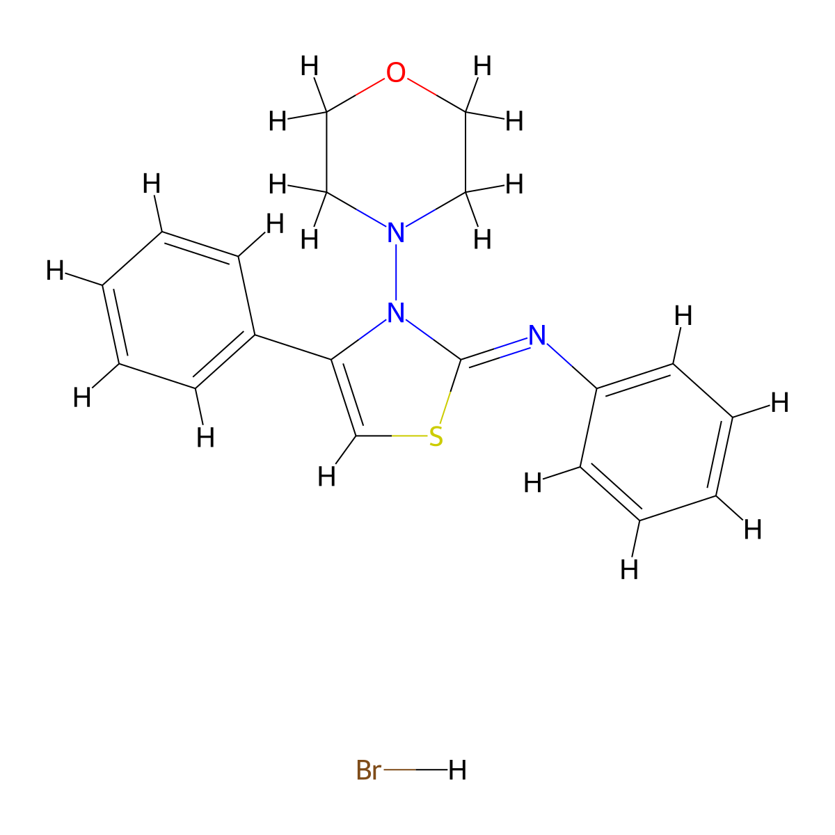 (Z)-N-(3-morpholino-4-phenylthiazol-2(3H)-ylidene)aniline hydrobromide molecular structure, CAS 1180033-60-6