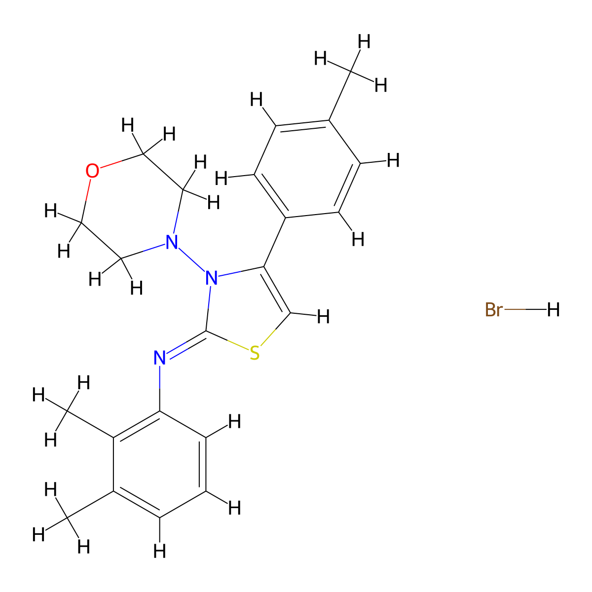 (Z)-2,3-dimethyl-N-(3-morpholino-4-(p-tolyl)thiazol-2(3H)-ylidene)aniline hydrobromide molecular structure, CAS 1180033-65-1