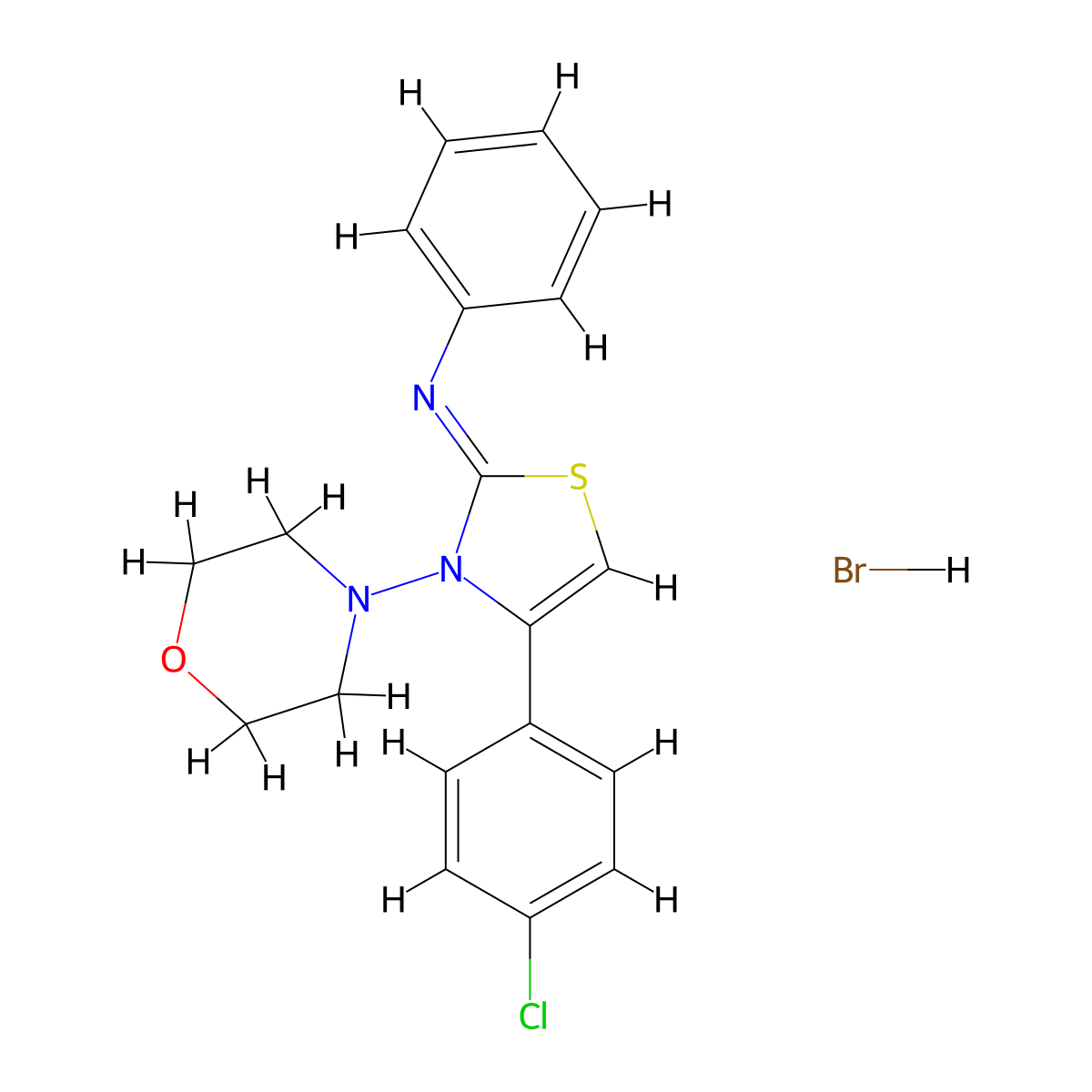 (Z)-N-(4-(4-chlorophenyl)-3-morpholinothiazol-2(3H)-ylidene)aniline hydrobromide molecular structure, CAS 1180035-91-9