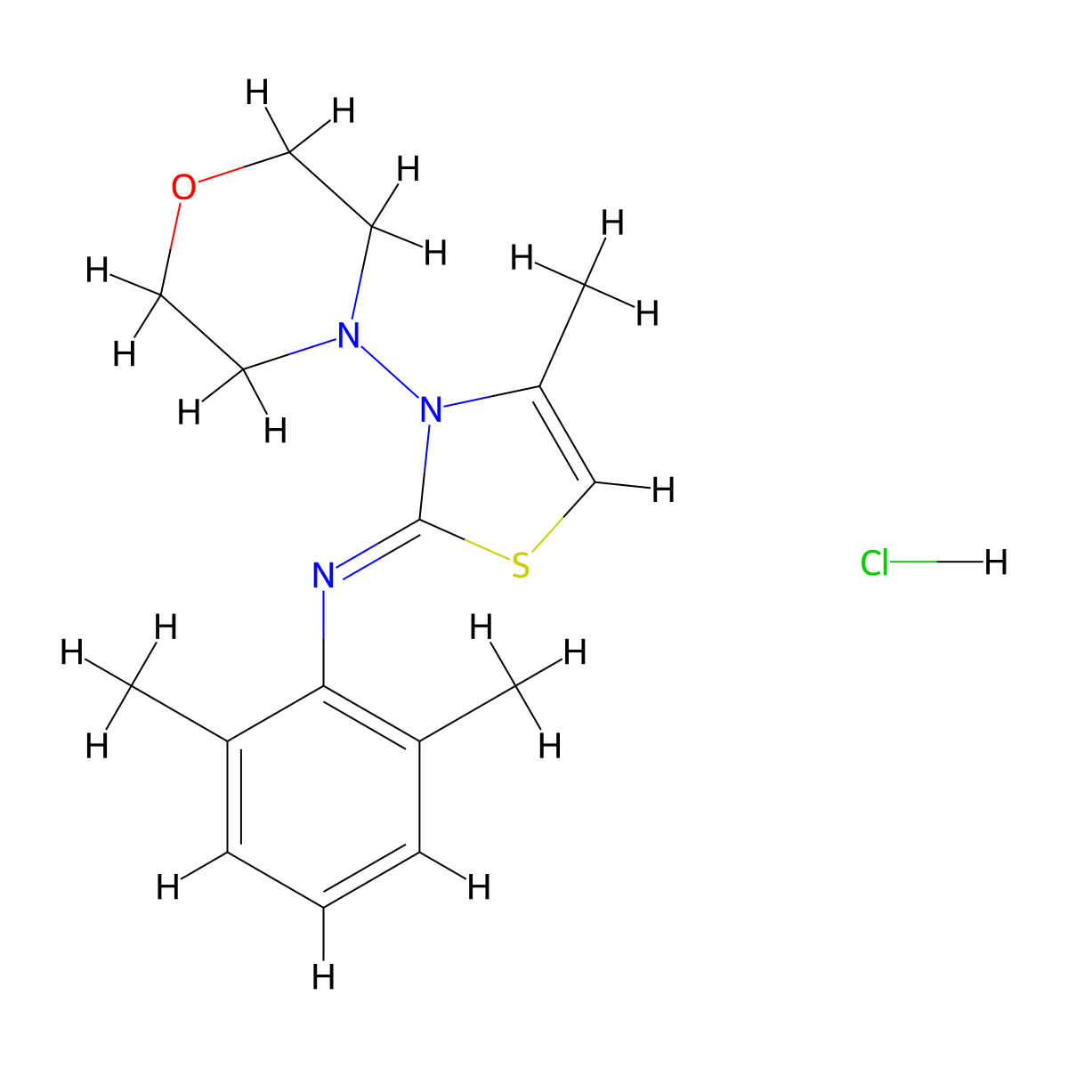 (Z)-2,6-dimethyl-N-(4-methyl-3-morpholinothiazol-2(3H)-ylidene)aniline hydrochloride molecular structure, CAS 1180037-12-0