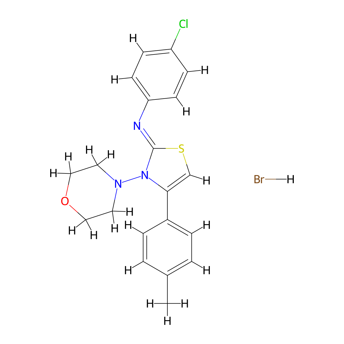 (Z)-4-chloro-N-(3-morpholino-4-(p-tolyl)thiazol-2(3H)-ylidene)aniline hydrobromide molecular structure, CAS 1180037-45-9