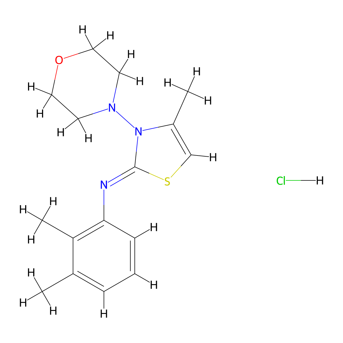 (Z)-2,3-dimethyl-N-(4-methyl-3-morpholinothiazol-2(3H)-ylidene)aniline hydrochloride molecular structure, CAS 1180040-86-1