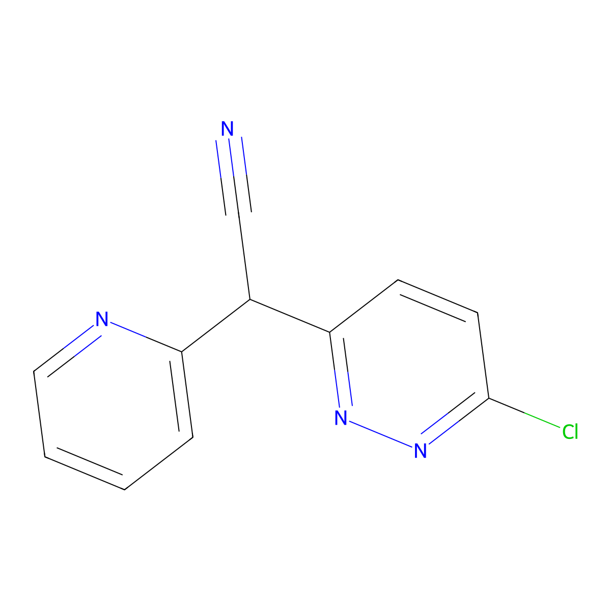 2-(6-Chloropyridazin-3-yl)-2-(pyridin-2-yl)acetonitrile molecular structure, CAS 118005-97-3
