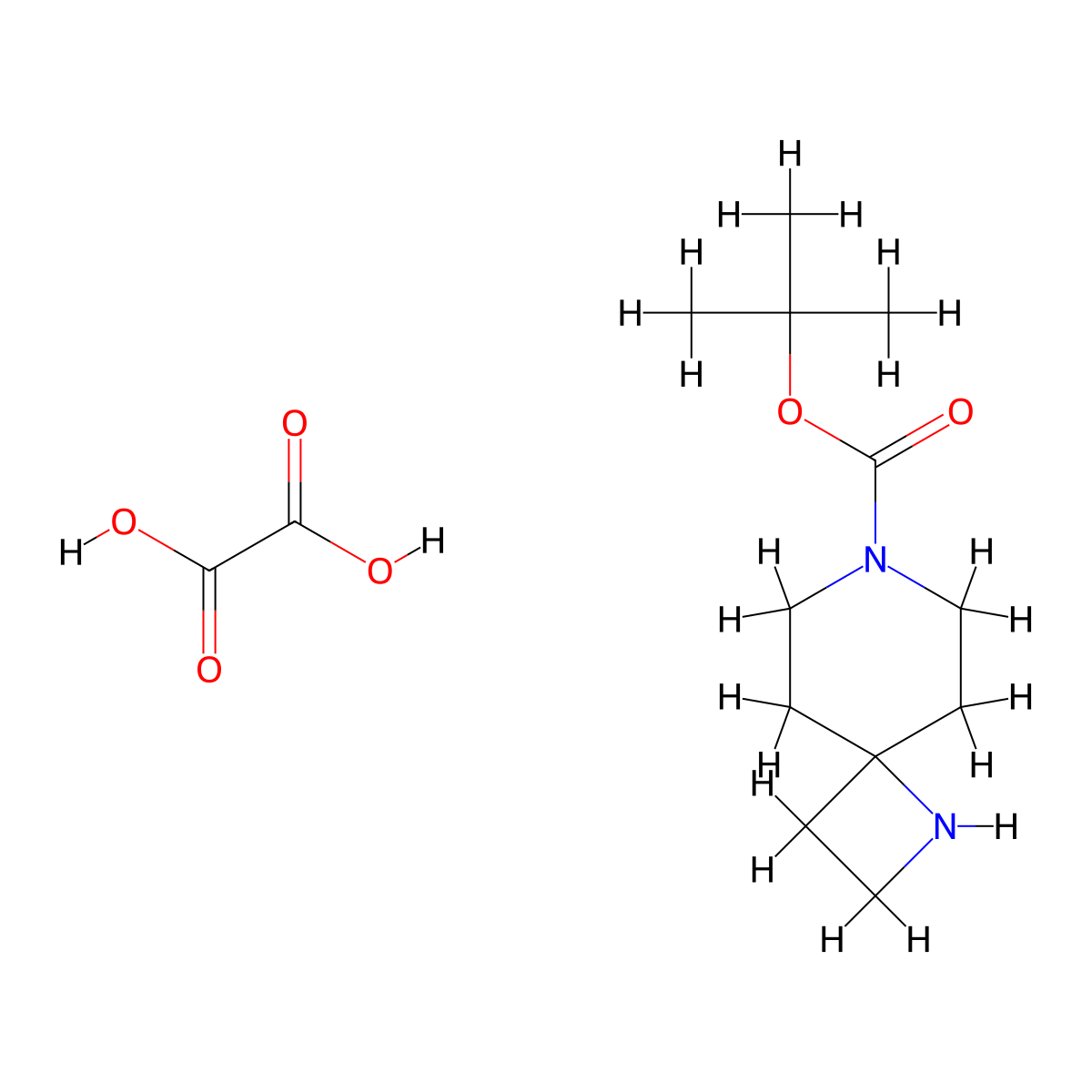 tert-Butyl 1,7-diazaspiro[3.5]nonane-7-carboxylate oxalate molecular structure, CAS 1180112-42-8