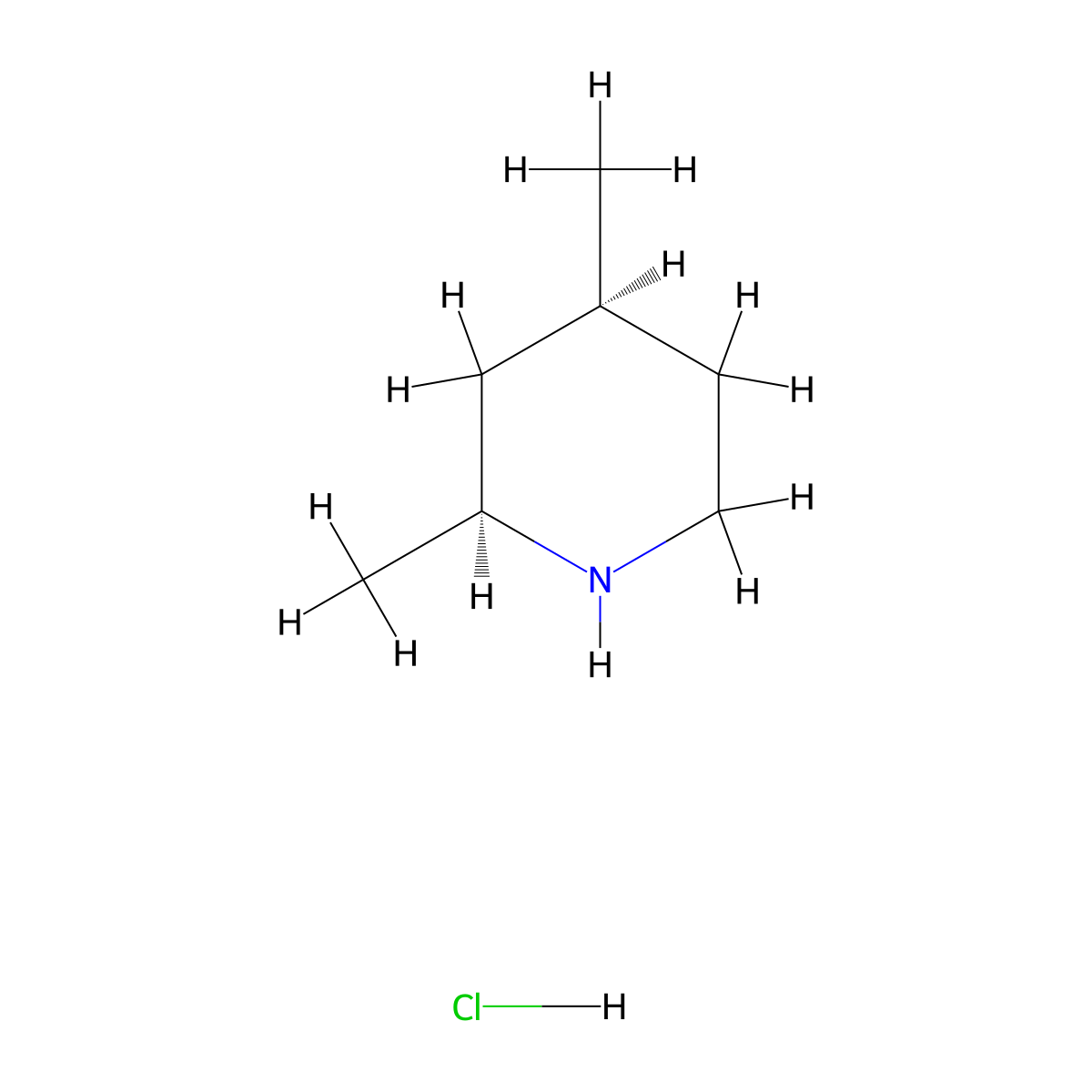 (2S,4S)-2,4-dimethylpiperidine hydrochloride molecular structure, CAS 118013-48-2
