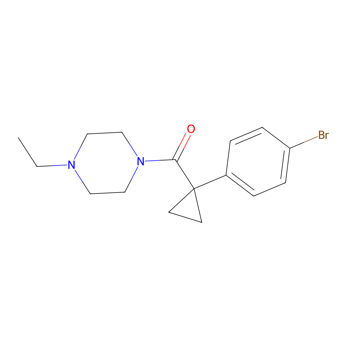 [1-(4-Bromophenyl)cyclopropyl](4-ethyl-1-piperazinyl)methanone molecular structure, CAS 1180131-55-8