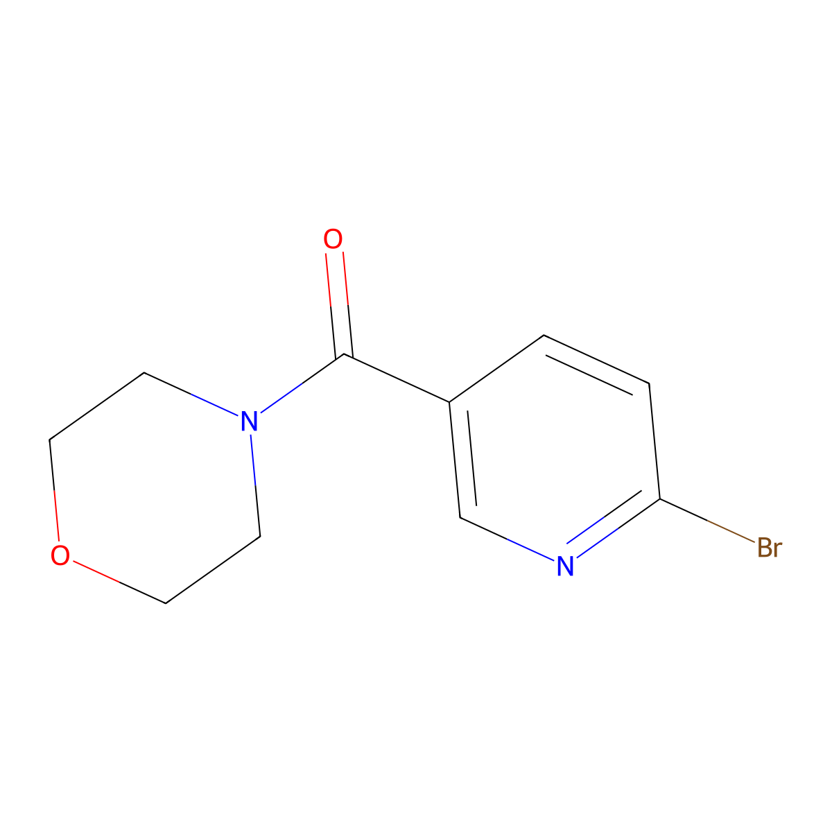 (6-Bromopyridin-3-YL)(morpholino)methanone molecular structure, CAS 1180131-60-5