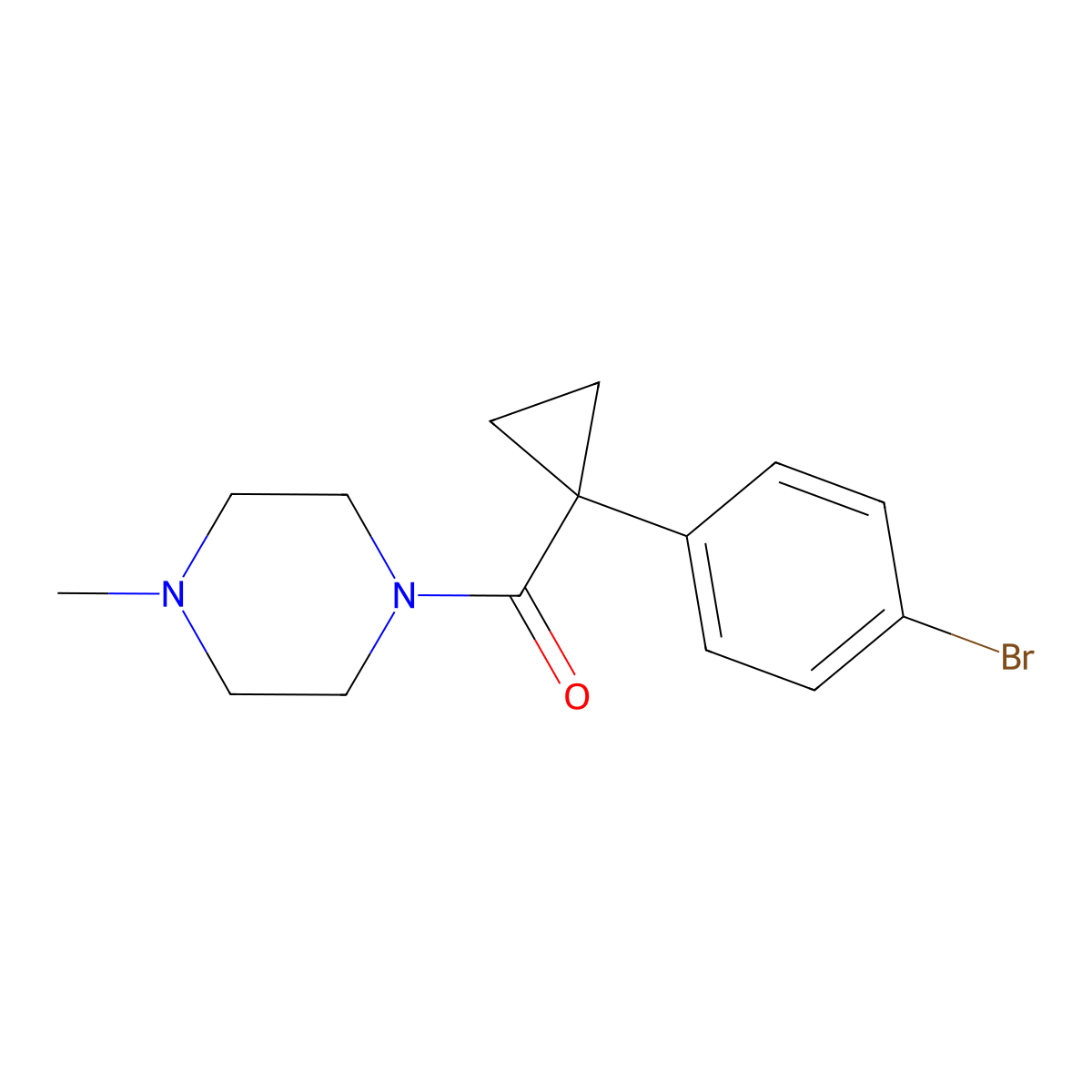 [1-(4-Bromophenyl)cyclopropyl](4-methyl-1-piperazinyl)methanone molecular structure, CAS 1180131-62-7
