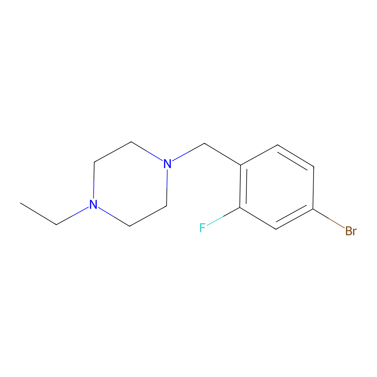 1-(4-Bromo-2-fluorobenzyl)-4-ethylpiperazine molecular structure, CAS 1180131-64-9