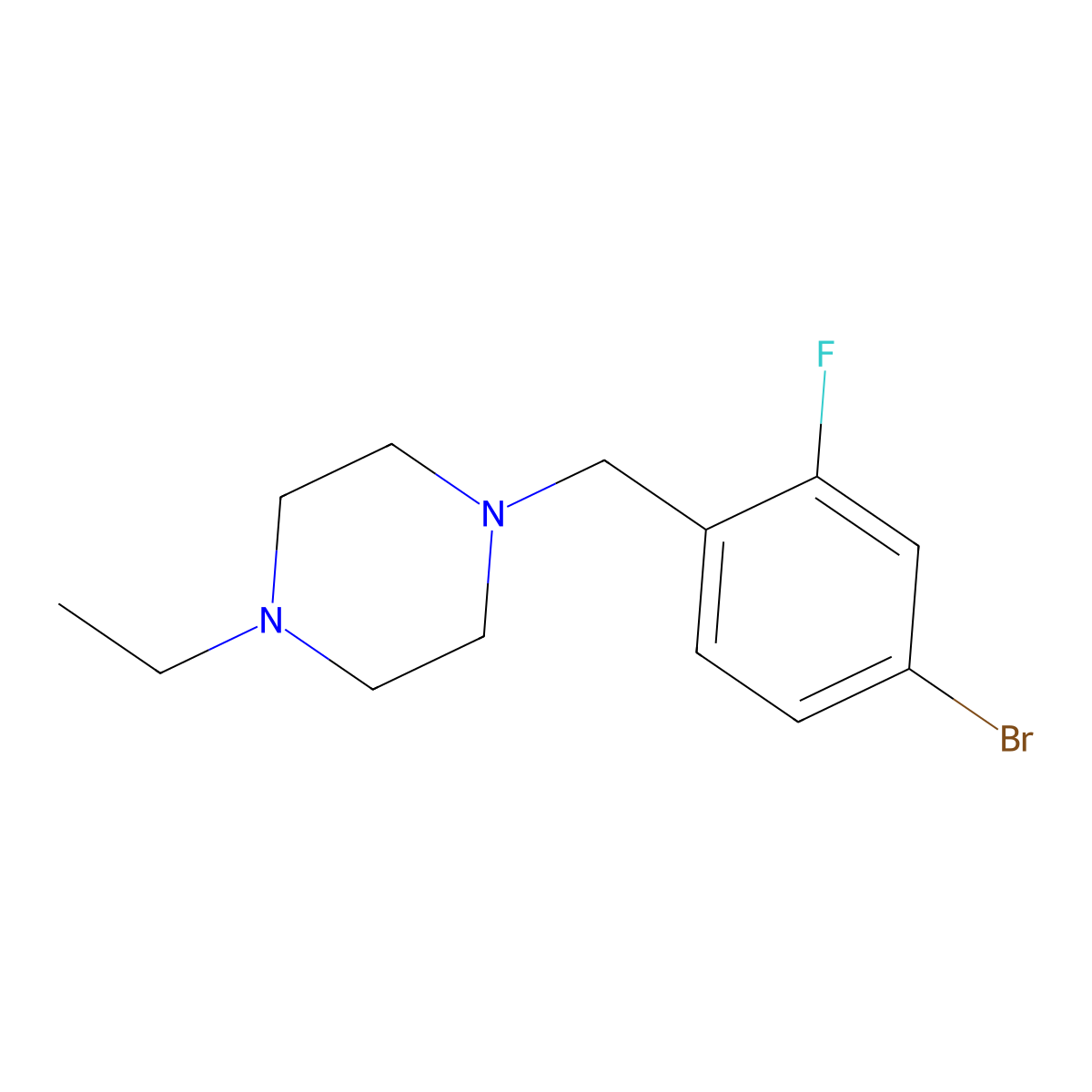1-(4-Bromo-2-fluorobenzyl)-4-ethylpiperazine molecular structure, CAS 1180131-64-9