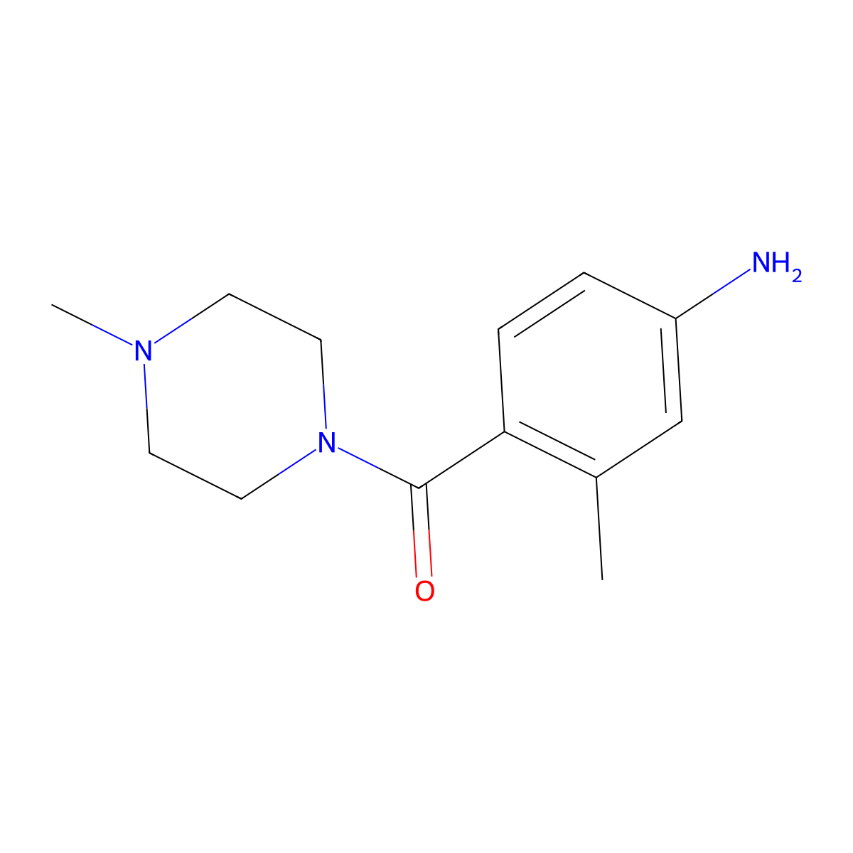 3-Methyl-4-(4-methylpiperazine-1-carbonyl)aniline molecular structure, CAS 1180131-77-4