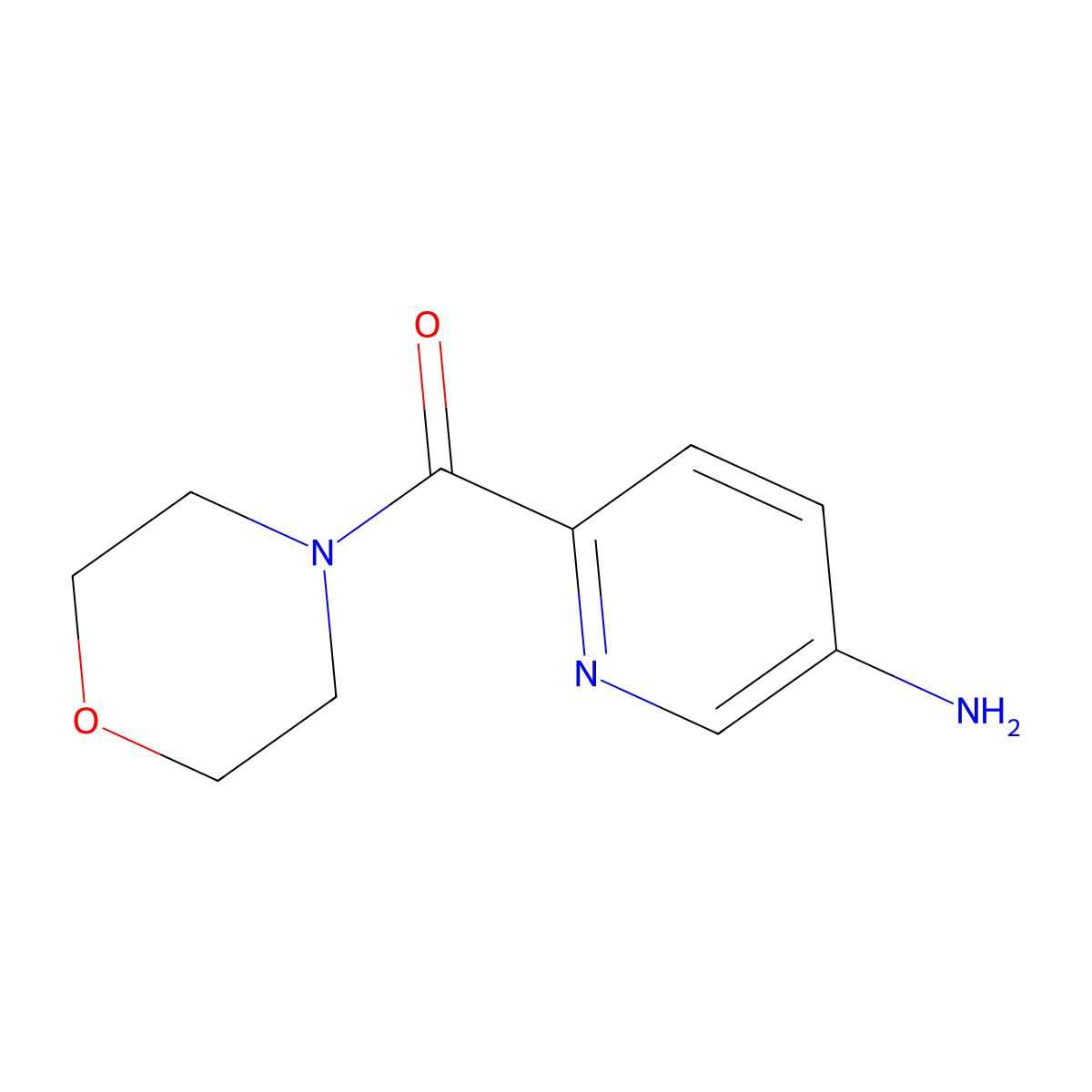(5-Aminopyridin-2-yl)(morpholino)methanone molecular structure, CAS 1180131-89-8
