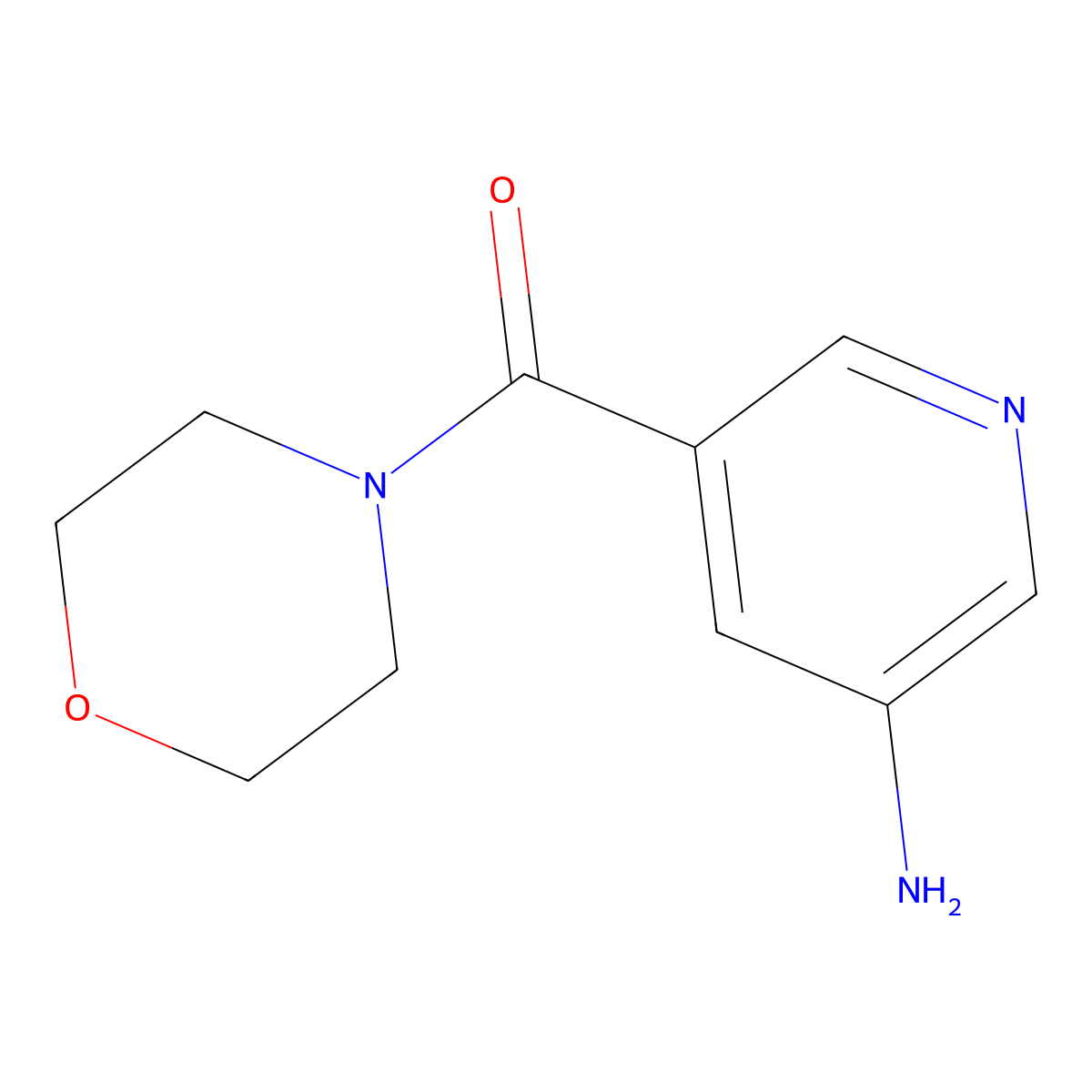 (5-Aminopyridin-3-yl)(morpholino)methanone molecular structure, CAS 1180131-93-4