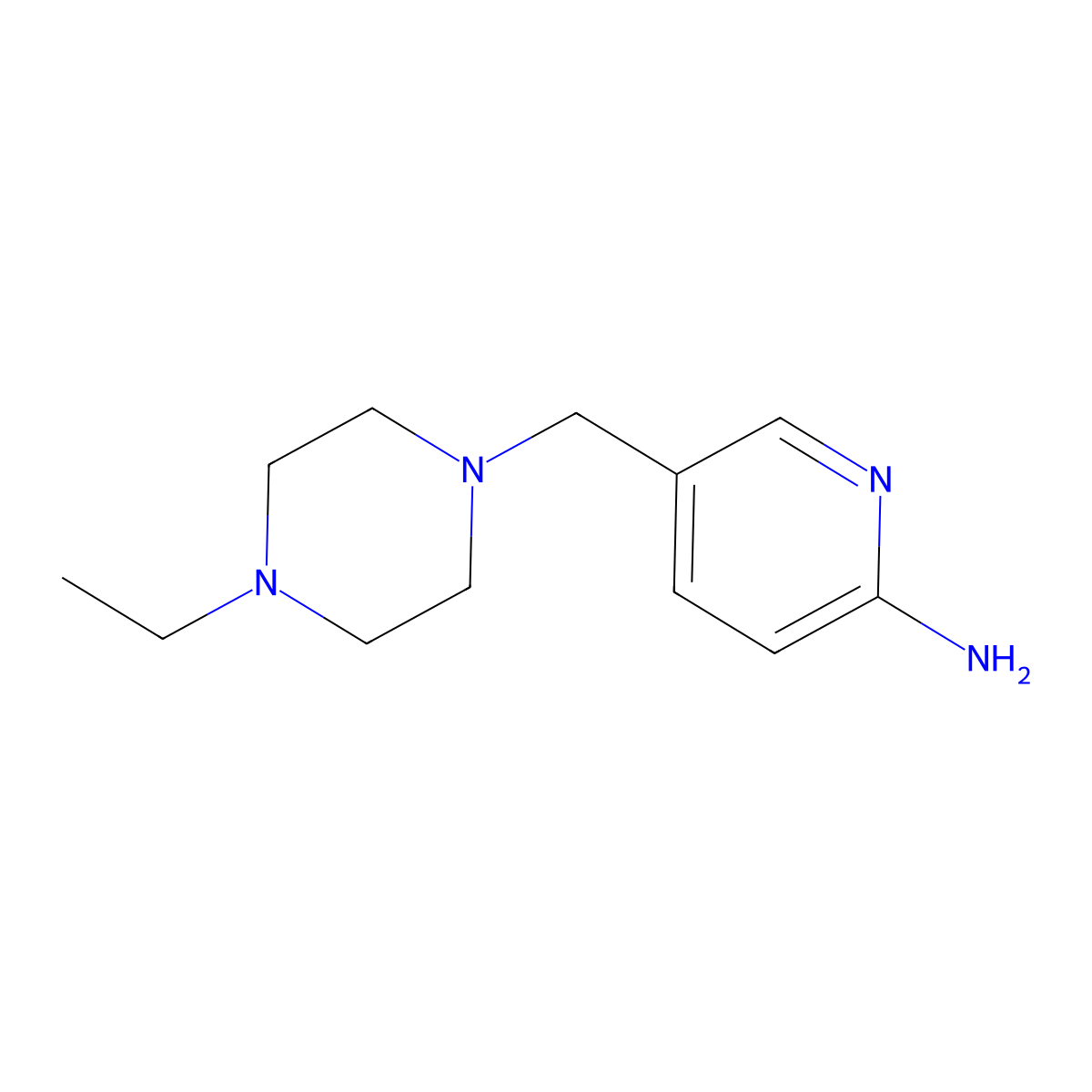 5-[(4-Ethyl-1-piperazinyl)methyl]-2-pyridinamine molecular structure, CAS 1180132-17-5